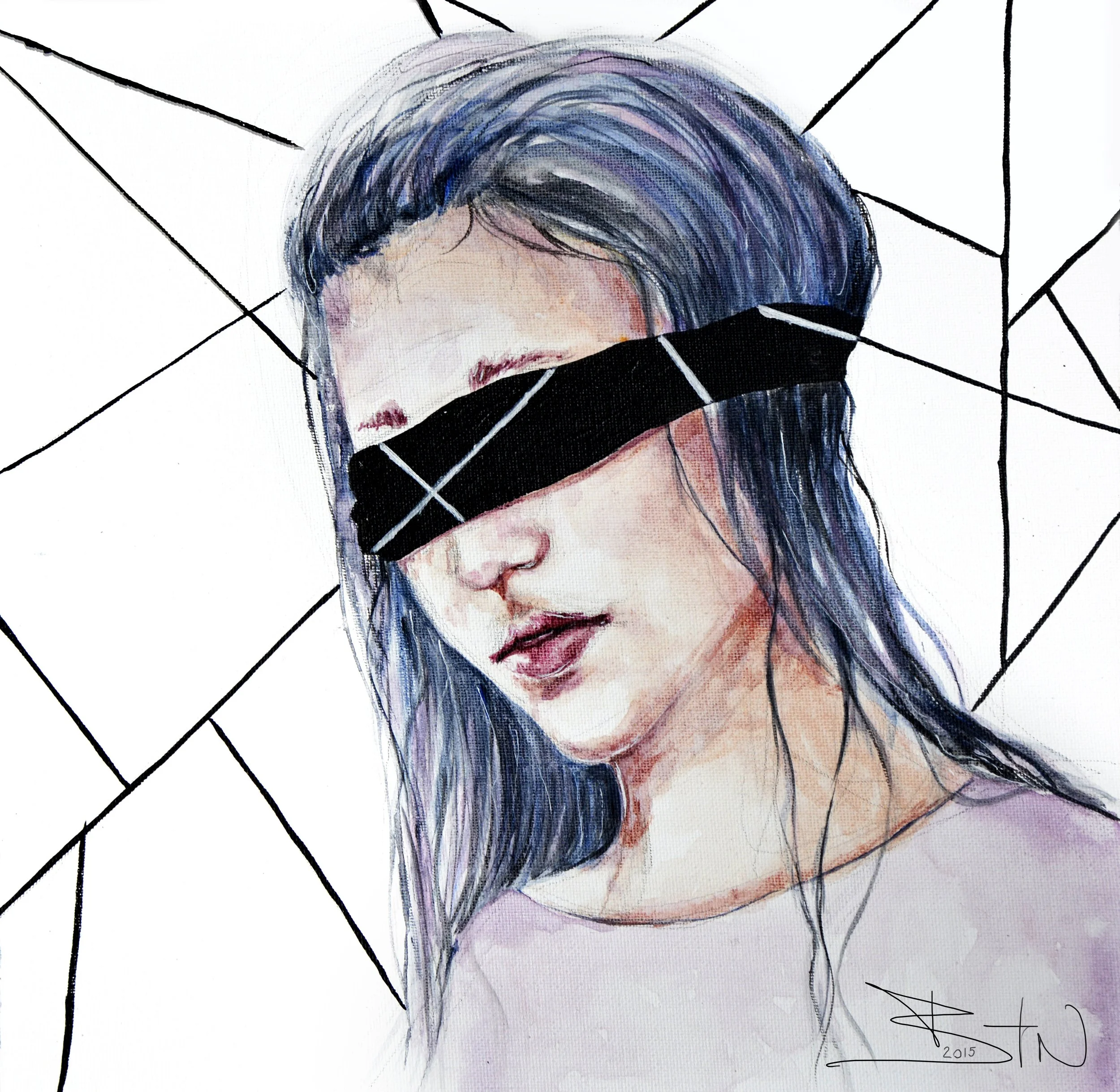    “Blindfolded” [2015]   
Acrylic on canvas - 30×30cm
  
180€