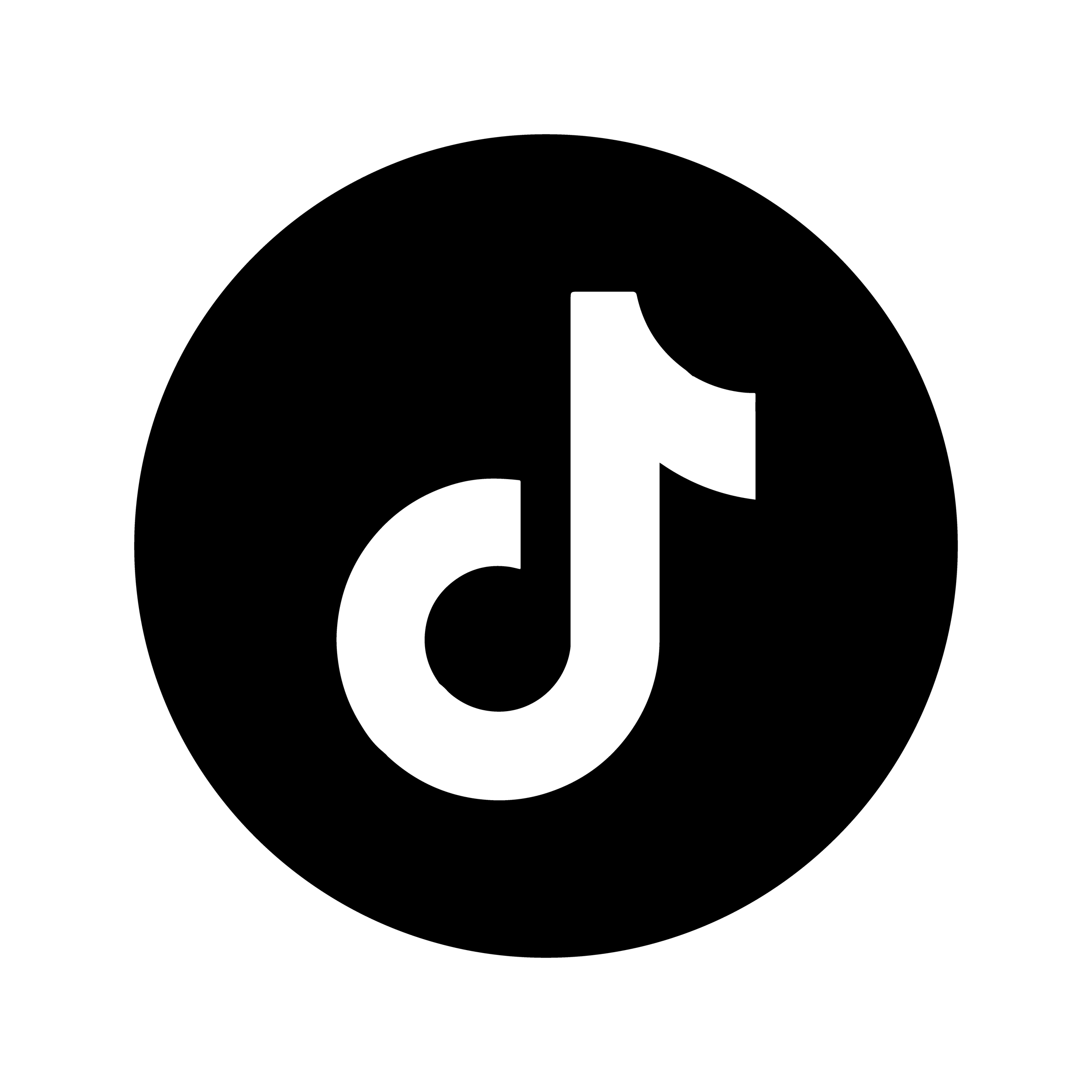 Logo blanco de TikTok en fondo negro