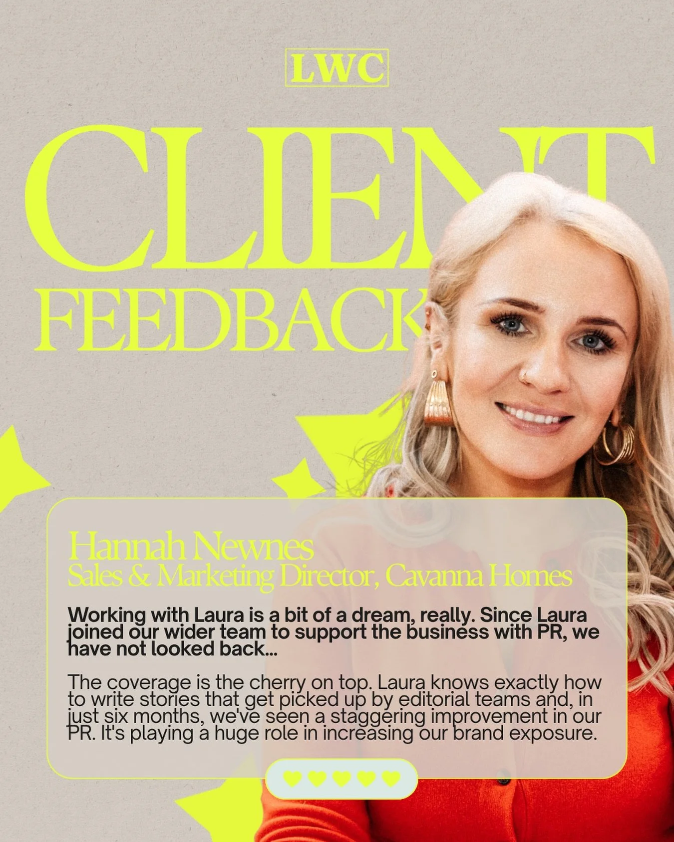 &ldquo;A bit of a dream, really.&rdquo; 🥹 

 

Not my words, Hannah&rsquo;s. 

Sales &amp; Marketing Director at Cavanna Homes, and someone kind enough to say that since I joined their team, they haven&rsquo;t looked back 💚 

Six months in, and the