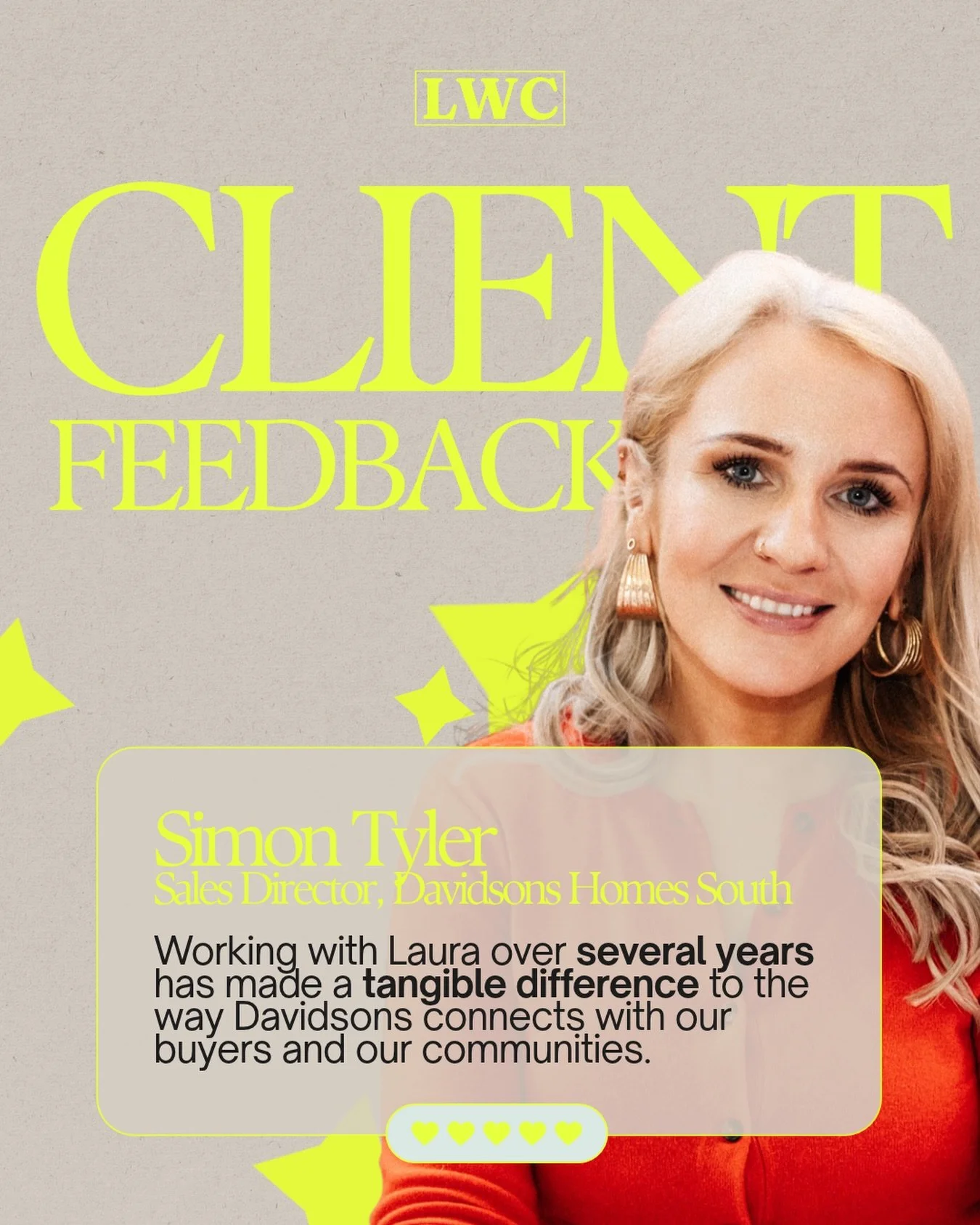 Long-term partnerships like the one I have with Davidsons Homes don&rsquo;t happen by accident...

...they come from trust, consistency and genuinely caring about the communities a business builds in 💚

So when I receive feedback like this, it means