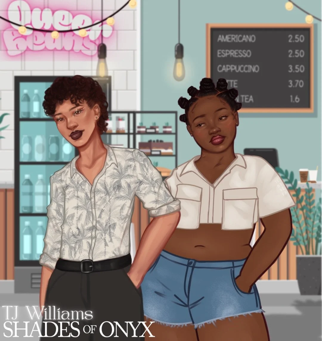 ✨ It&rsquo;s Sapphic Visibility Day and I&rsquo;m VISIBLE babyyy ✨ 

These are my sapphic babies and the books you can find them in. I write about Black sapphics, fat sapphics, trans sapphics, disabled sapphics, ALL THE SAPPHICS!!

ARC sign ups for S