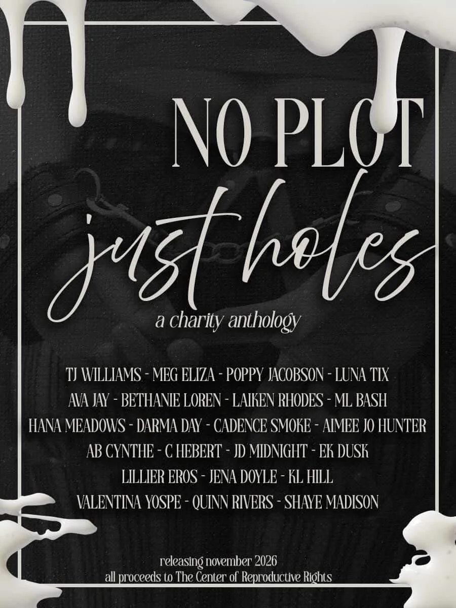 NO PLOT JUST HOLES. A charity anthology. releasing november 2026 all proceeds to The Center of Reproductive Rights.