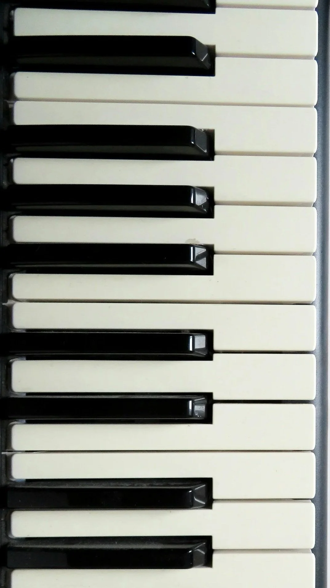 Close-up of black and white piano keys at Whiskey & Ivory dueling piano bar Prescott AZ