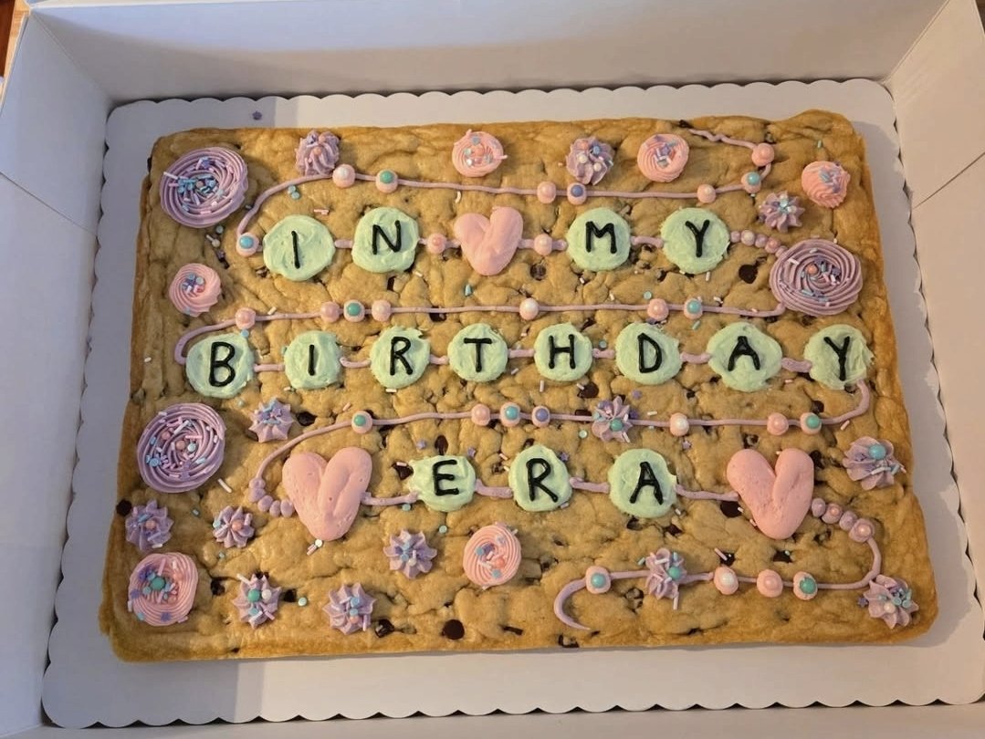 T Swift half sheet cookie cake