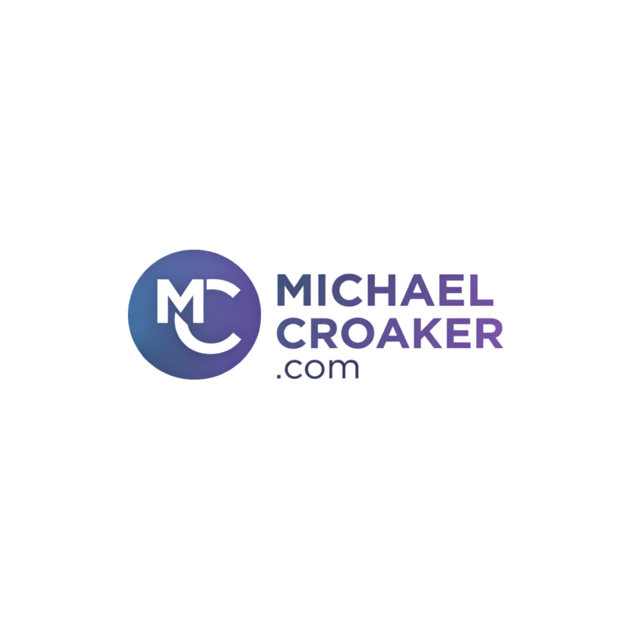Logo of michaelcroaker.com with a circular icon containing 'MC' and a smiley face, next to the text 'Michael Croaker' in purple and blue gradient.