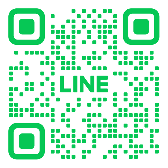 「LINE」の文字が中央に表示された緑と白のQRコードで、LINE公式アカウントへのアクセス用コード