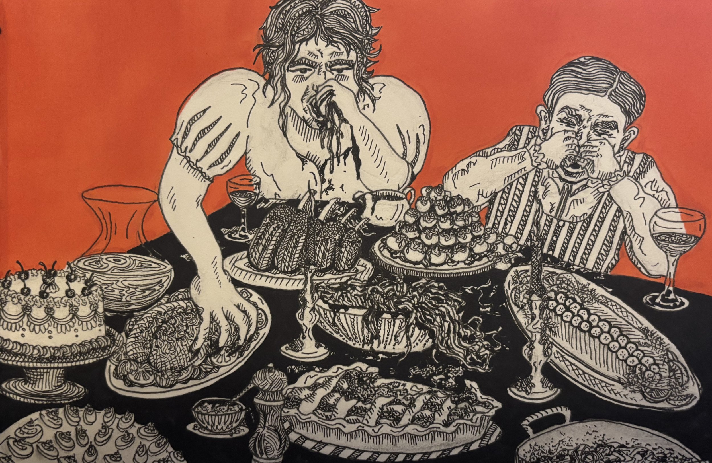 The Feast (2025) 
Pen on paper