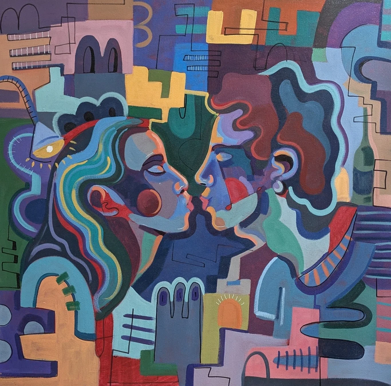 Almost a Kiss / Acrylic on canvas / 80 x 80 cm / 2023