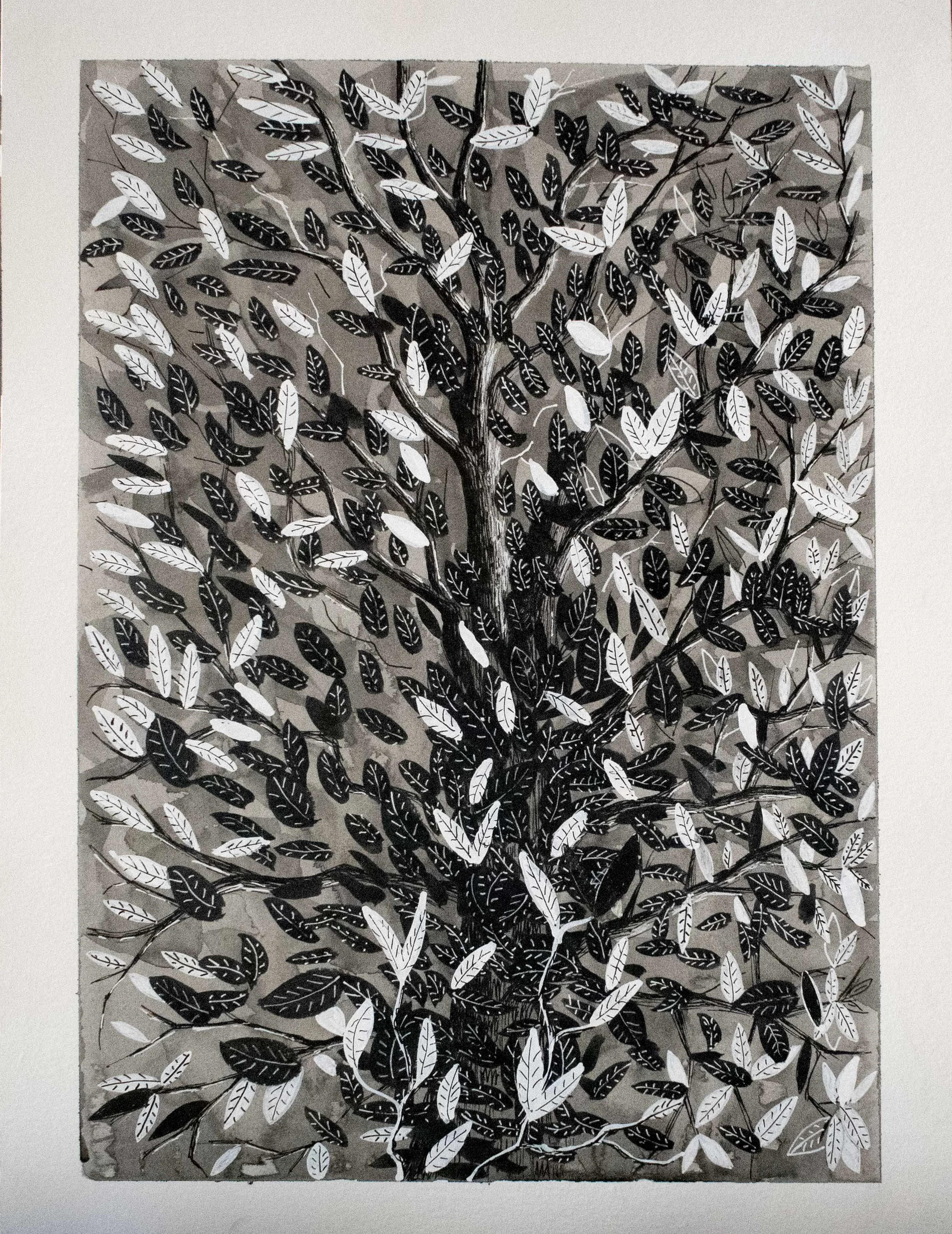 Leaf / Indian Ink on paper / 40 x 30 cm / 2020