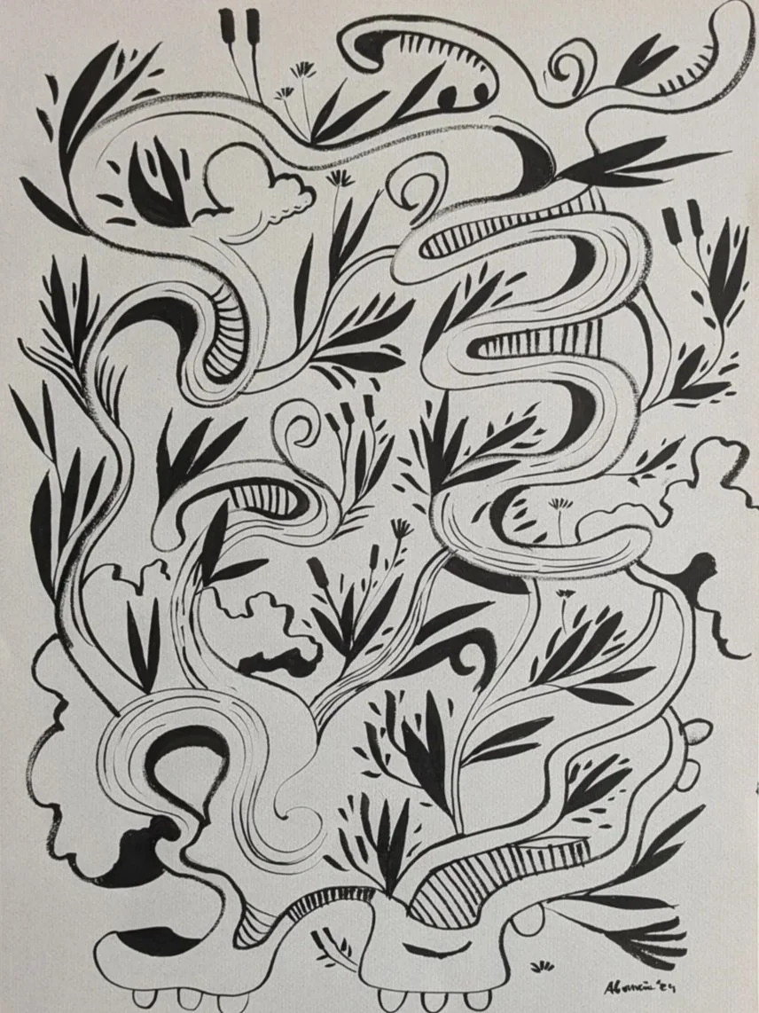 Plants / Indian Ink on paper / 40,7 x 29.7 cm  / 2024