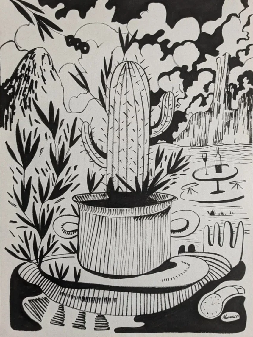 Cactus / Indian Ink on paper / 40,7 x 29.7 cm  / 2024