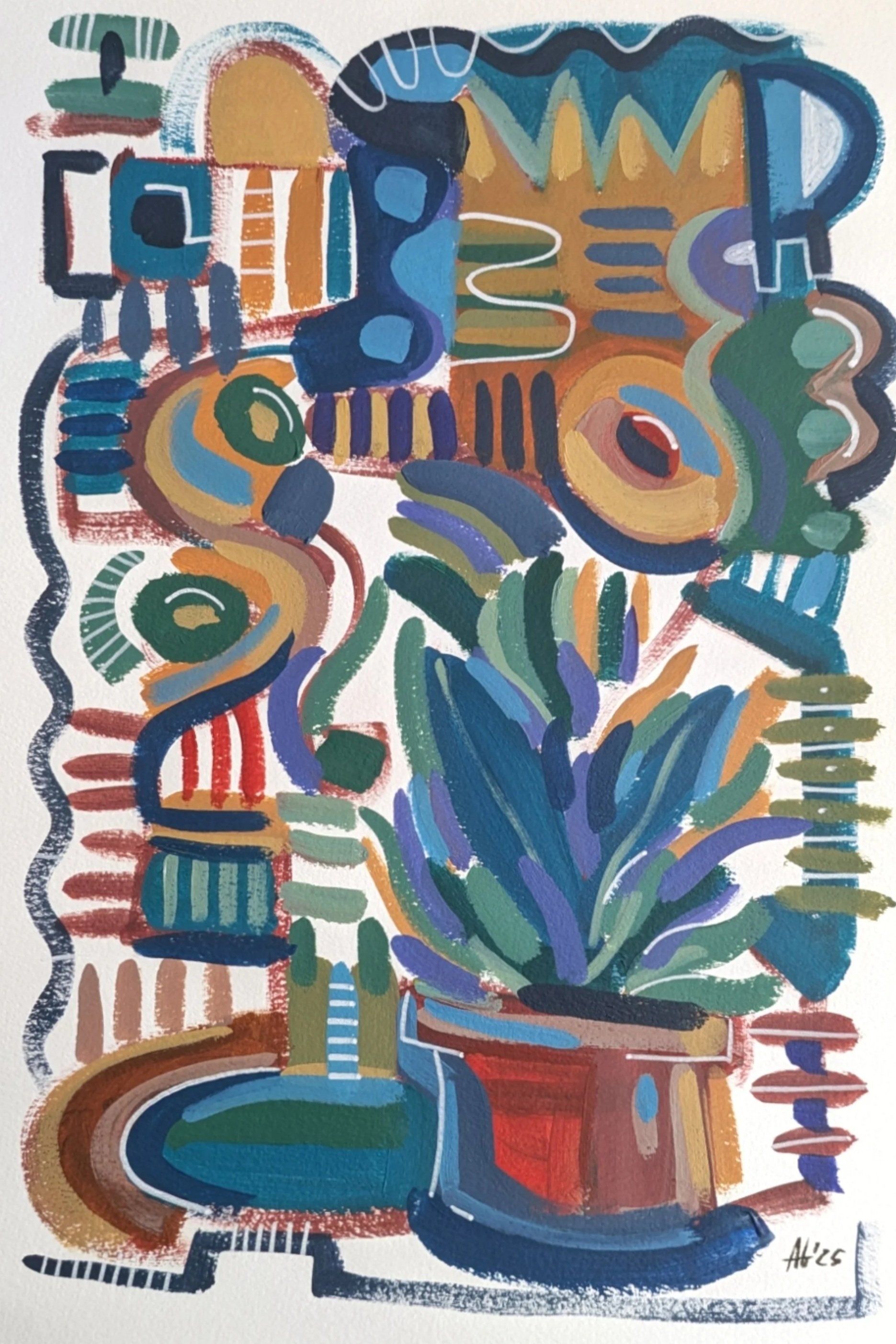 Painting No. 7, Colection Labirinto / Acrylic on paper / 32 x 24 cm / 2025 / SOLD
