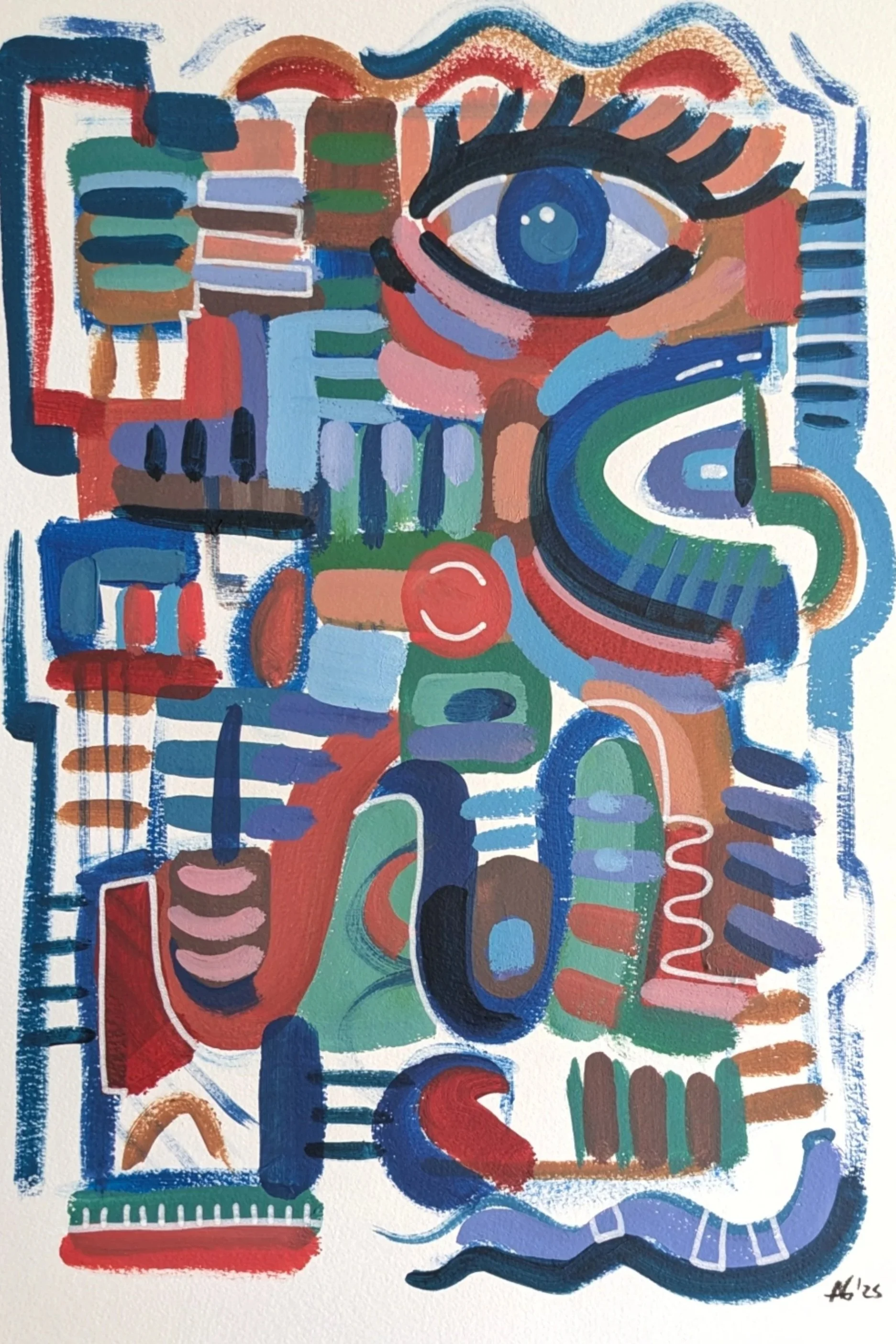 Painting No. 6, Colection Labirinto / Acrylic on paper / 32 x 24 cm / 2025 / SOLD