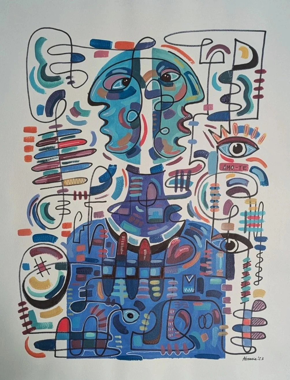 Half Moons / Acrylic on Paper / 65 x 50 cm / 2023
