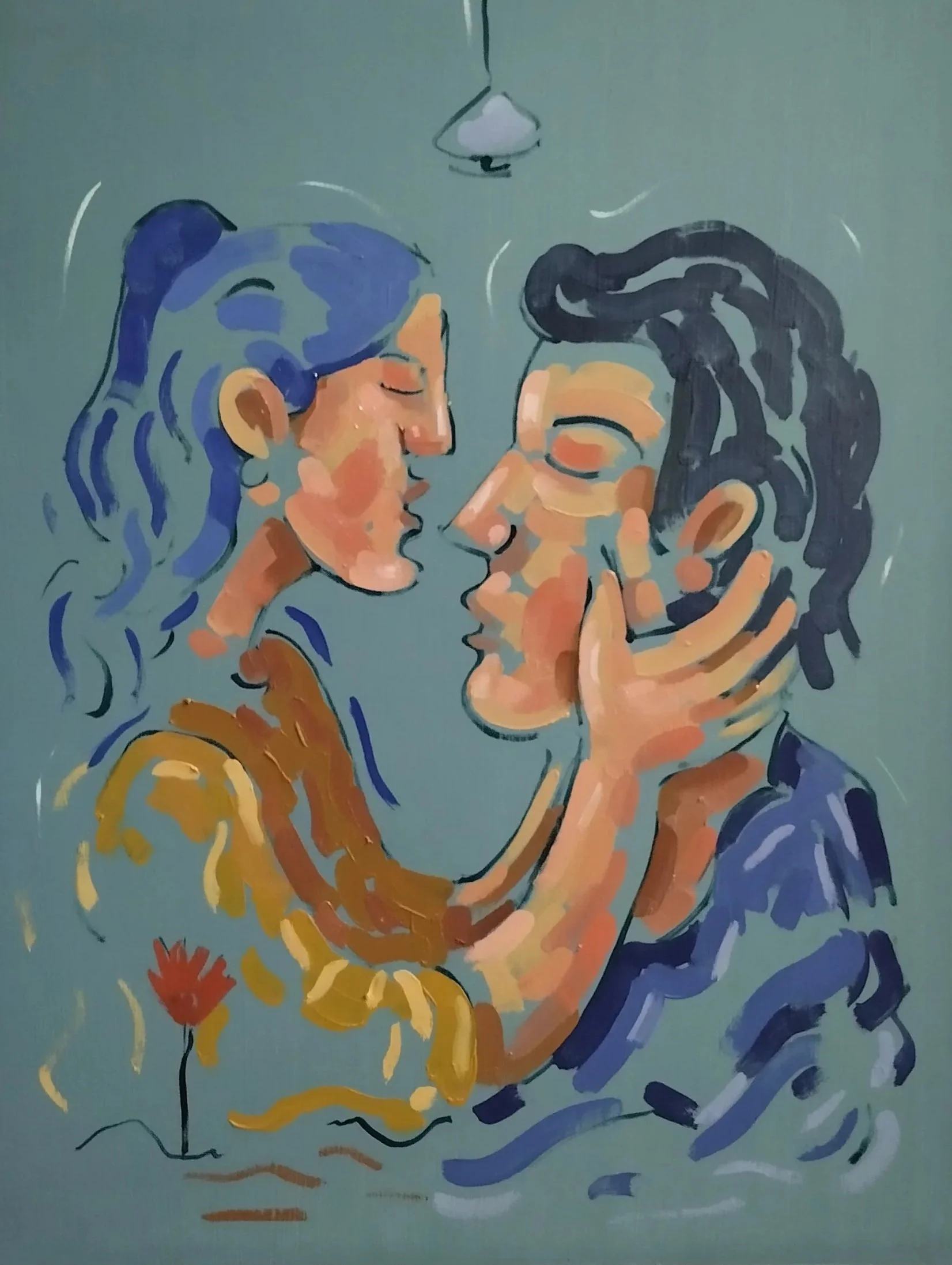 Kiss on April / Oil on MDF / 40 x 30 cm / 2023 / SOLD