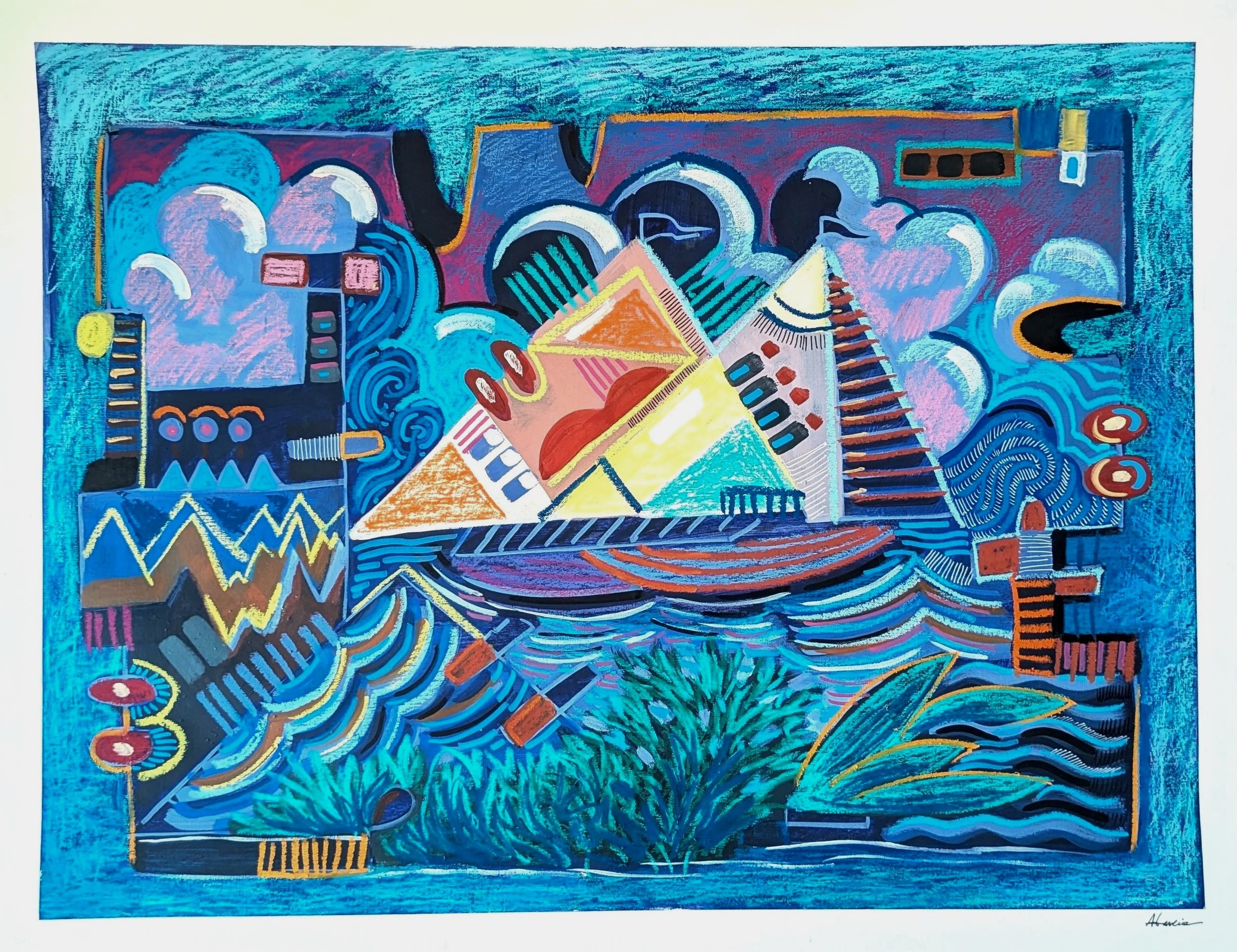 Journey of the Last Voyager / Acrylic and Oil Pastels on paper / 59.4 × 42 cm (A2) / 2026
