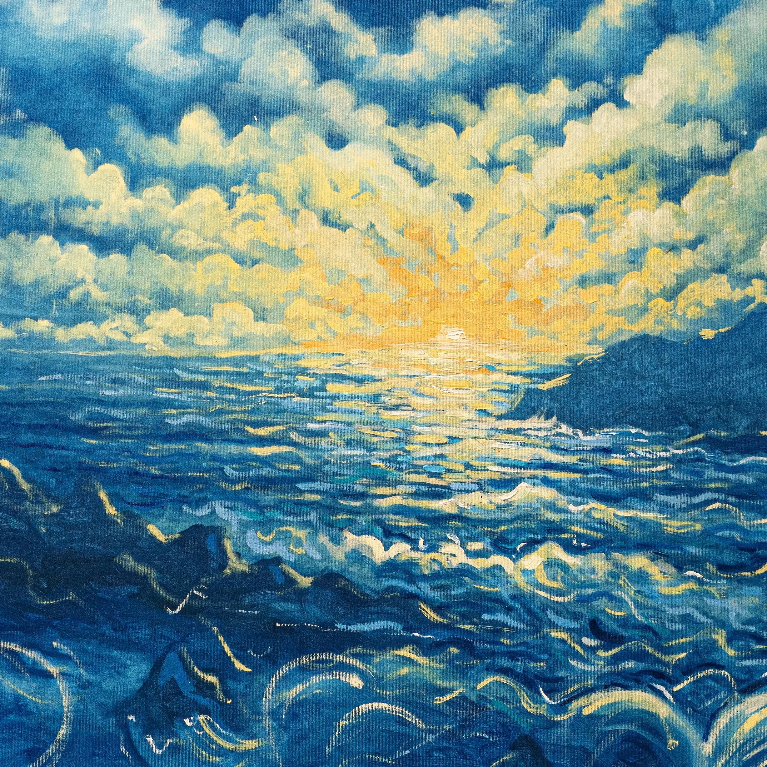 Sunset / Oil on canvas / 89 x 89 cm / 2023