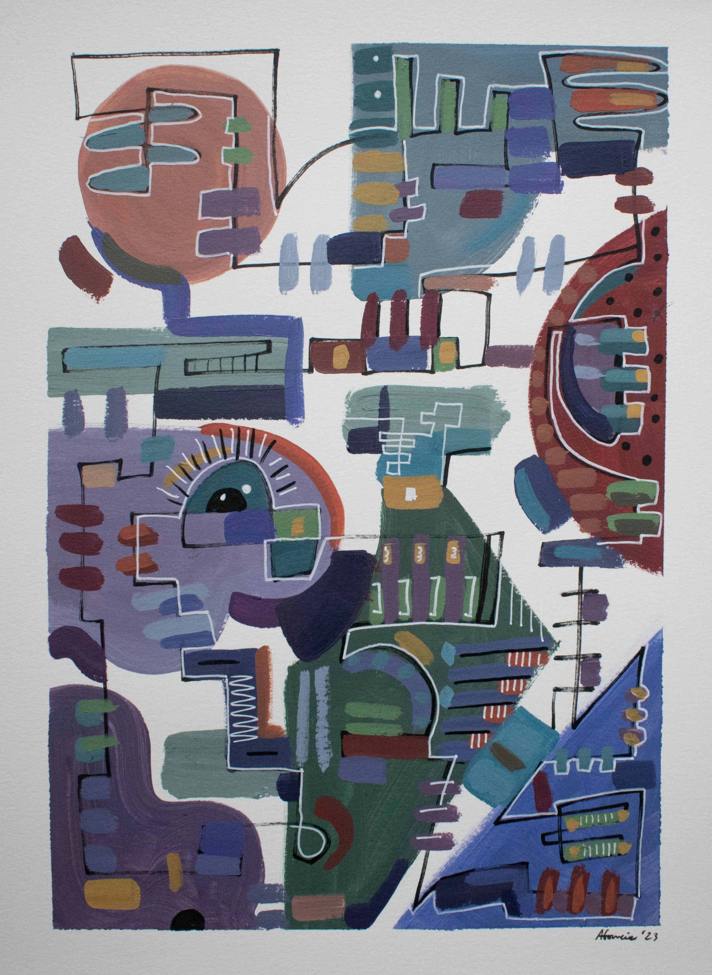 Painting nº1 Shape Trajectories Collection /
A3 (29,7 x 42cm) / 2023 / SOLD