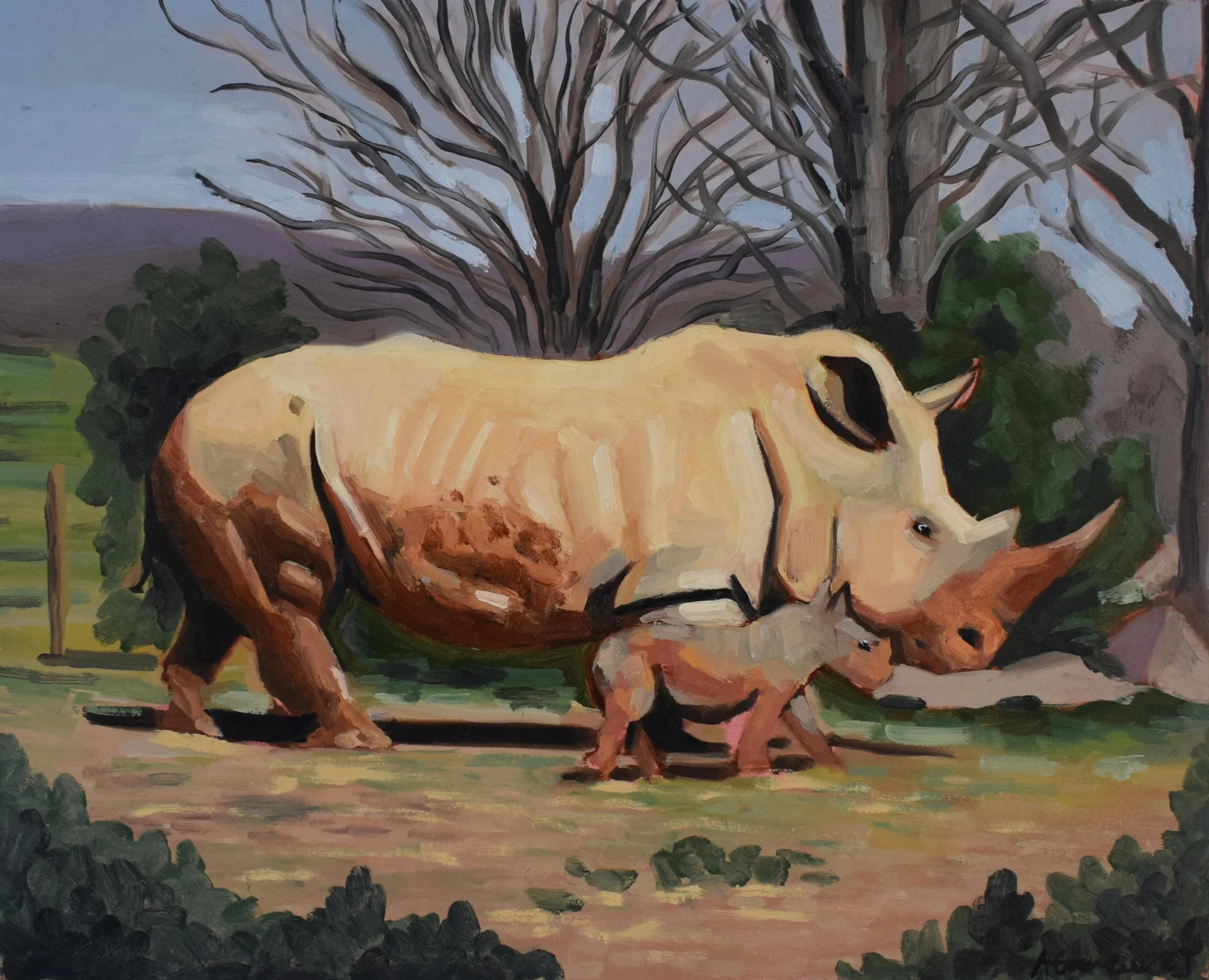 Rino / Oil on Wood / 40 x 30 cm / 2021