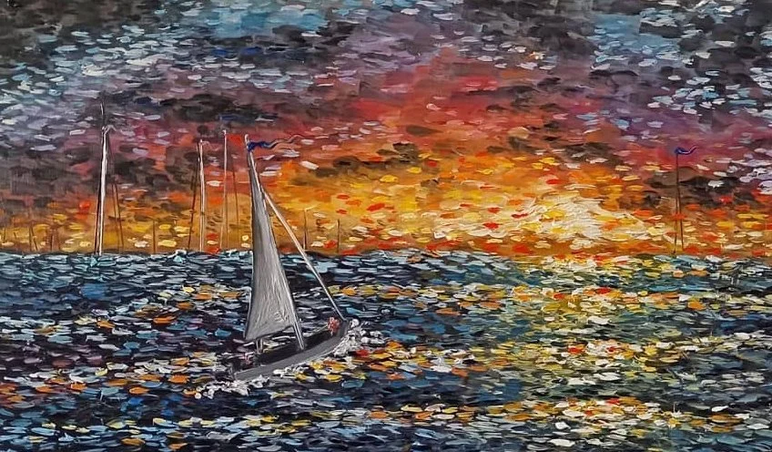 Boats Sailing / Oil on Canvas / 40 x 30 cm / 2021 / SOLD