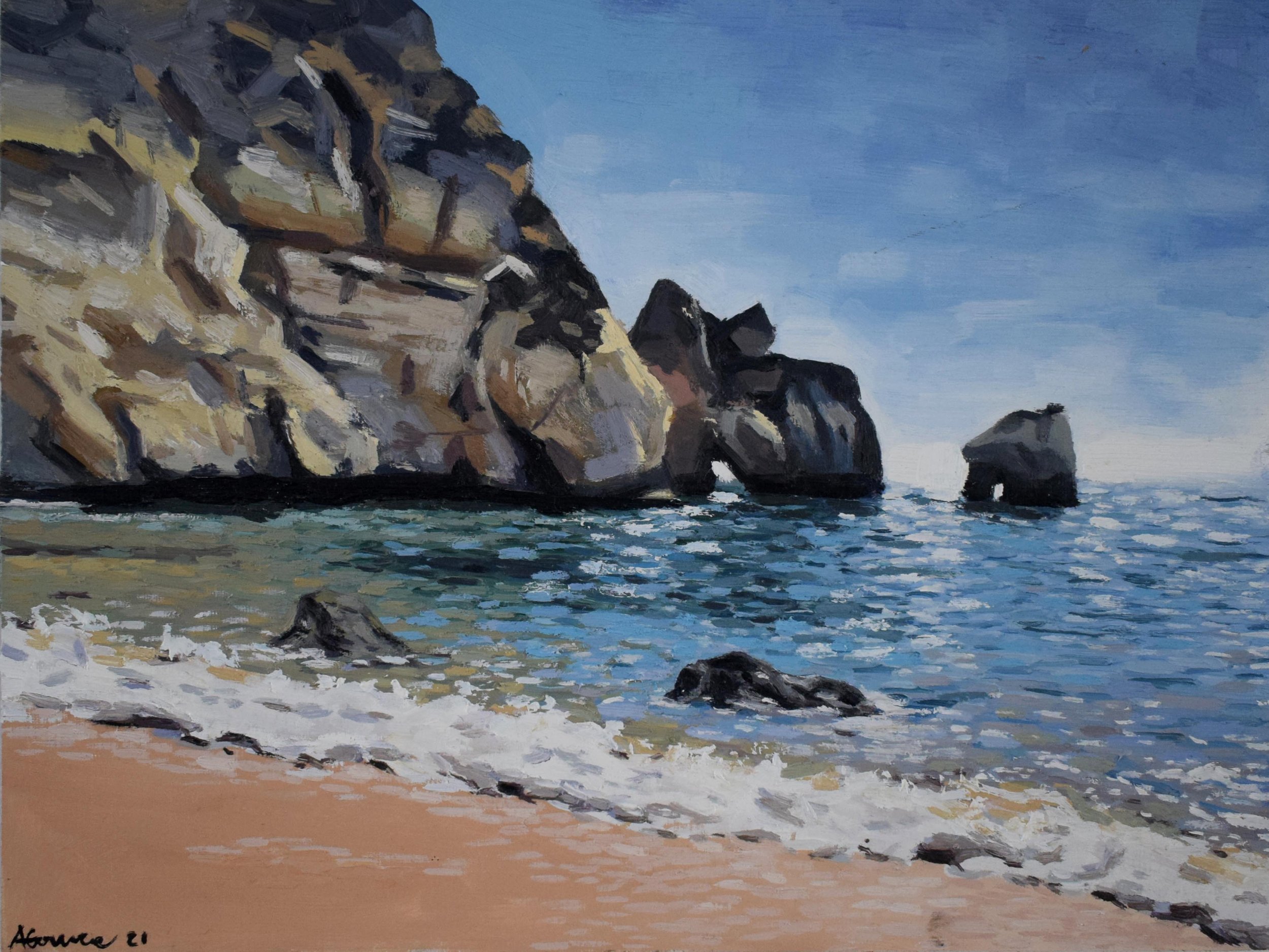 Beach / Oil on Wood / 40 x 30 cm / 2021