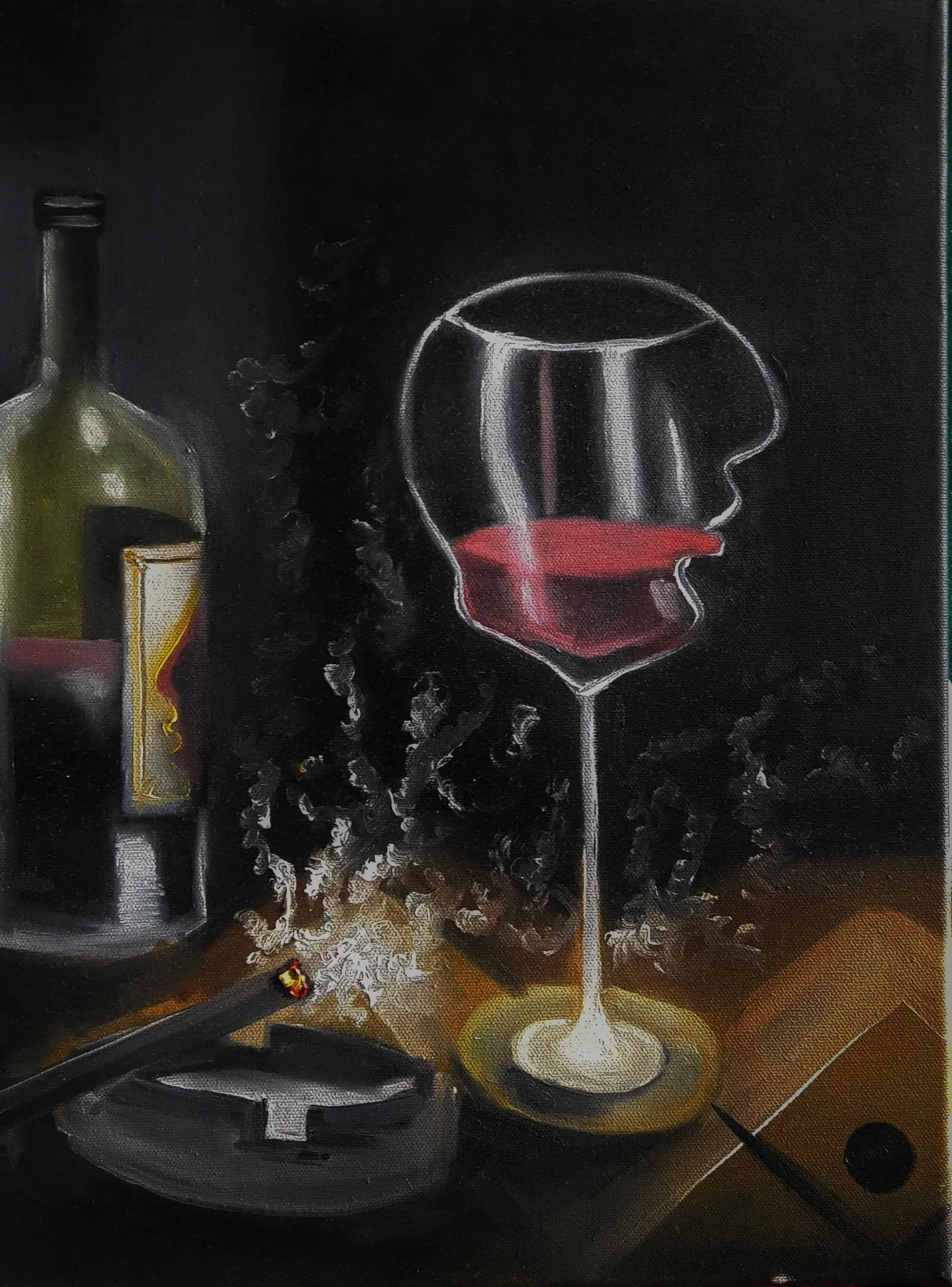 Glass of Wine / Oil on Canvas / 40 x 30 cm / 2018