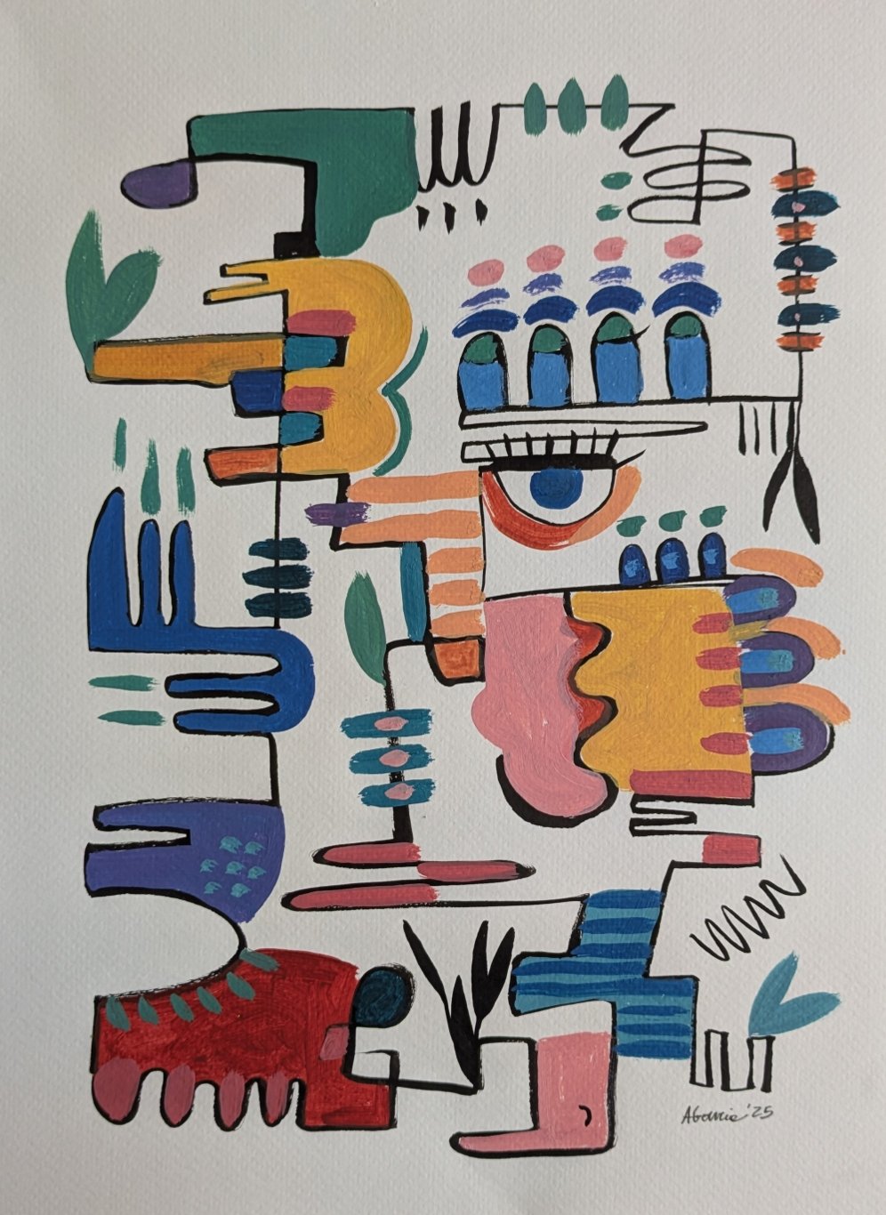 Forms and Roots I / Acrylic and indian ink on paper / 32 x 24 cm / 2025 / SOLD