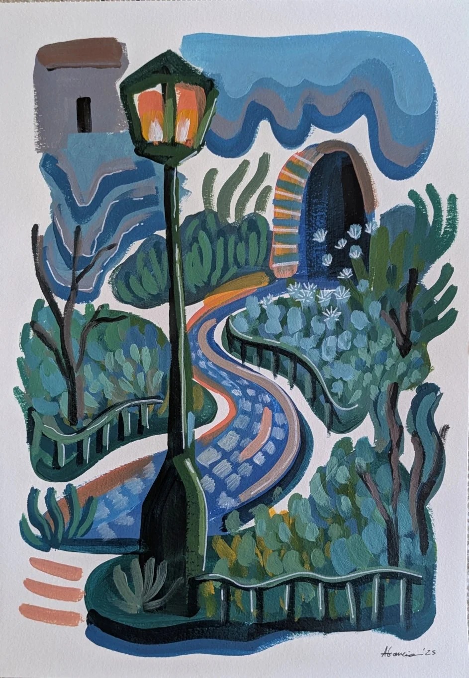 Another Road / Acrylic on paper / 42 x 29.7 cm / 2025