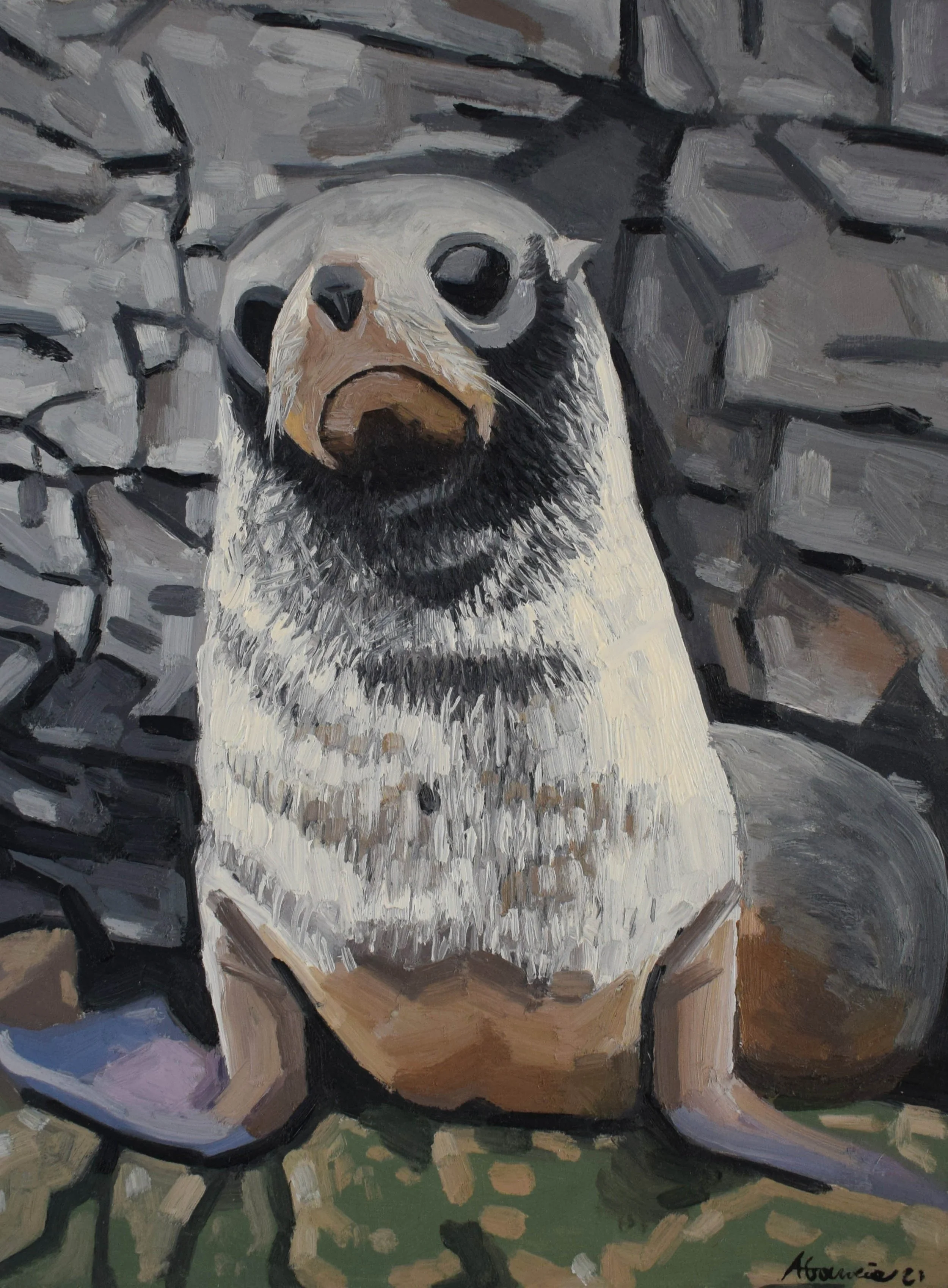 Sealion / Oil on Wood / 40 x 30 cm / 2021
