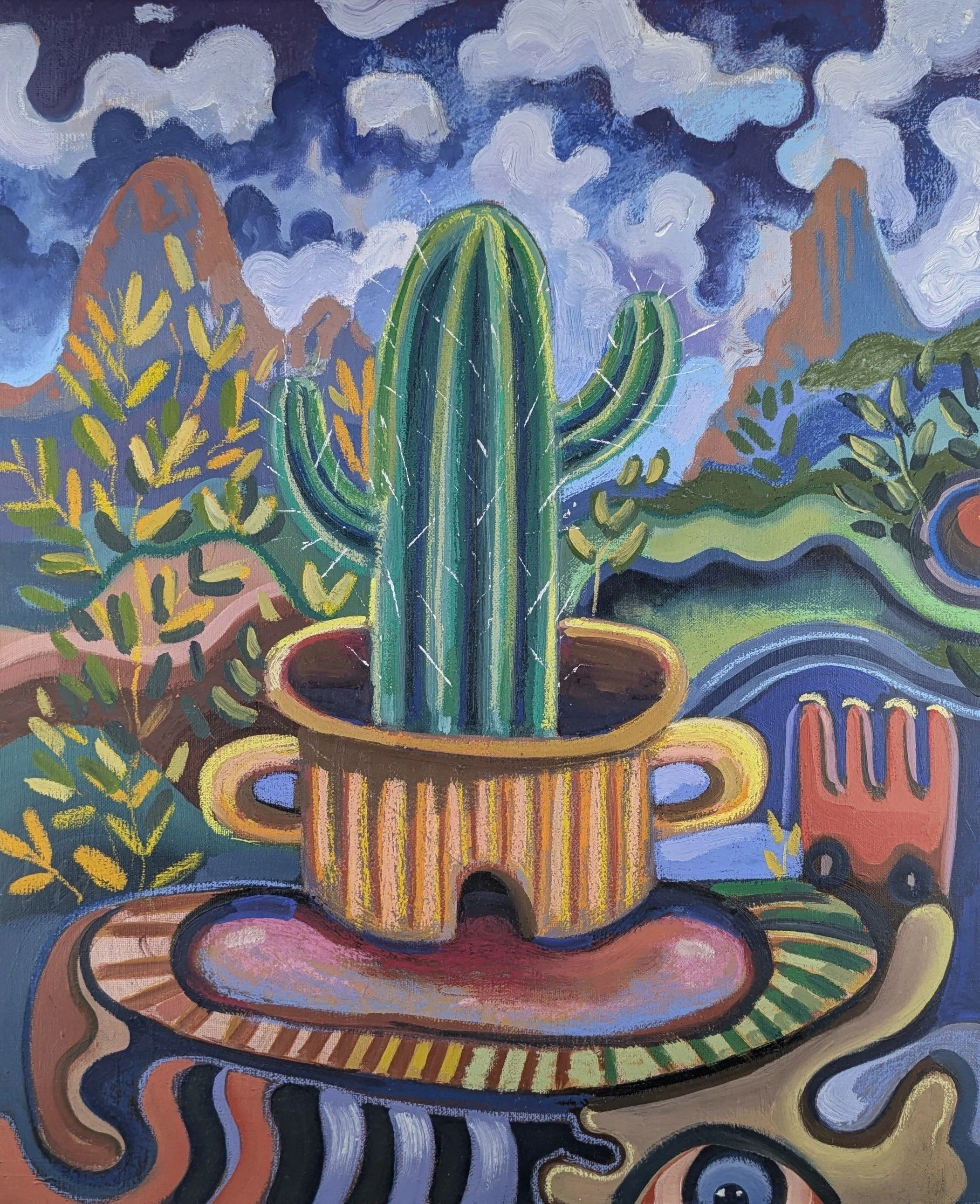 Cactus / Oil and Oil Pastel on canvas /
60.5 x 50 cm / 2026 
