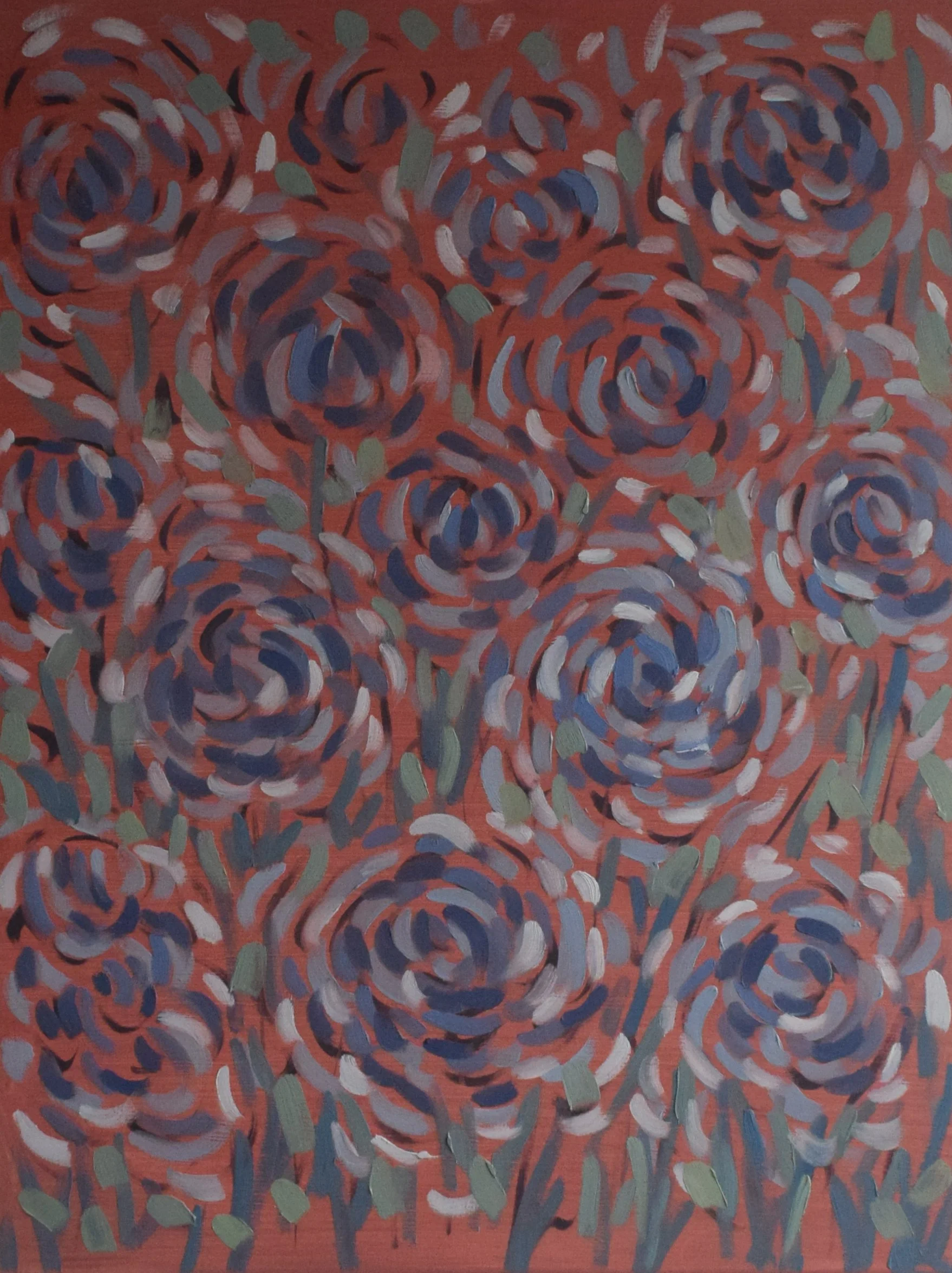 Red and Blue / Oil and Acrylic on wood / 40 x 30 cm / 2023 / SOLD