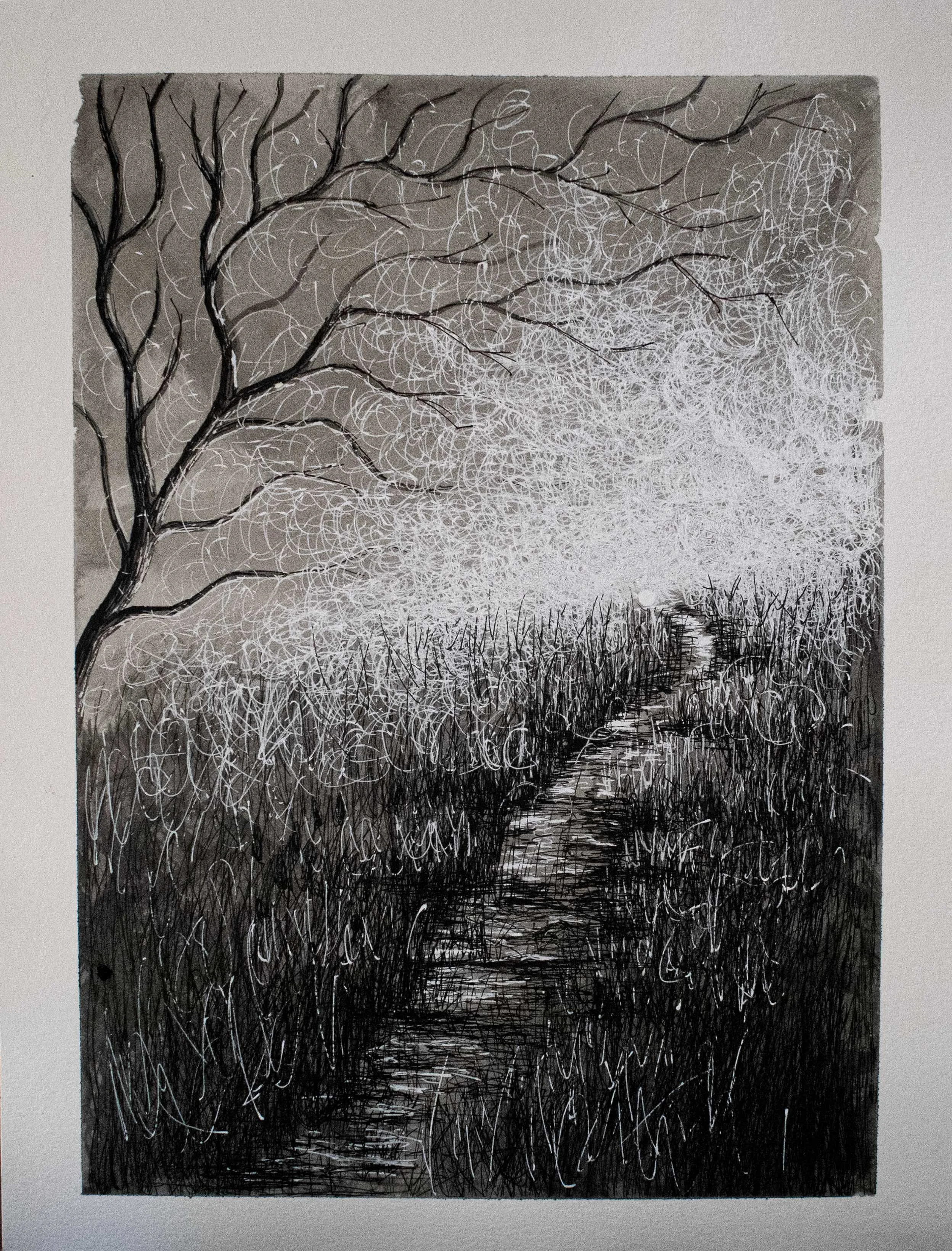 The Path / Indian Ink on paper / 40 x 30 cm / 2020