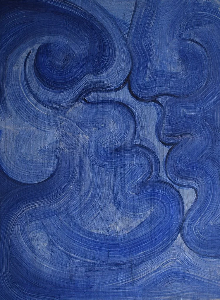 Blue Kiss / Oil and Acrylic on wood / 40 x 30 cm / 2023