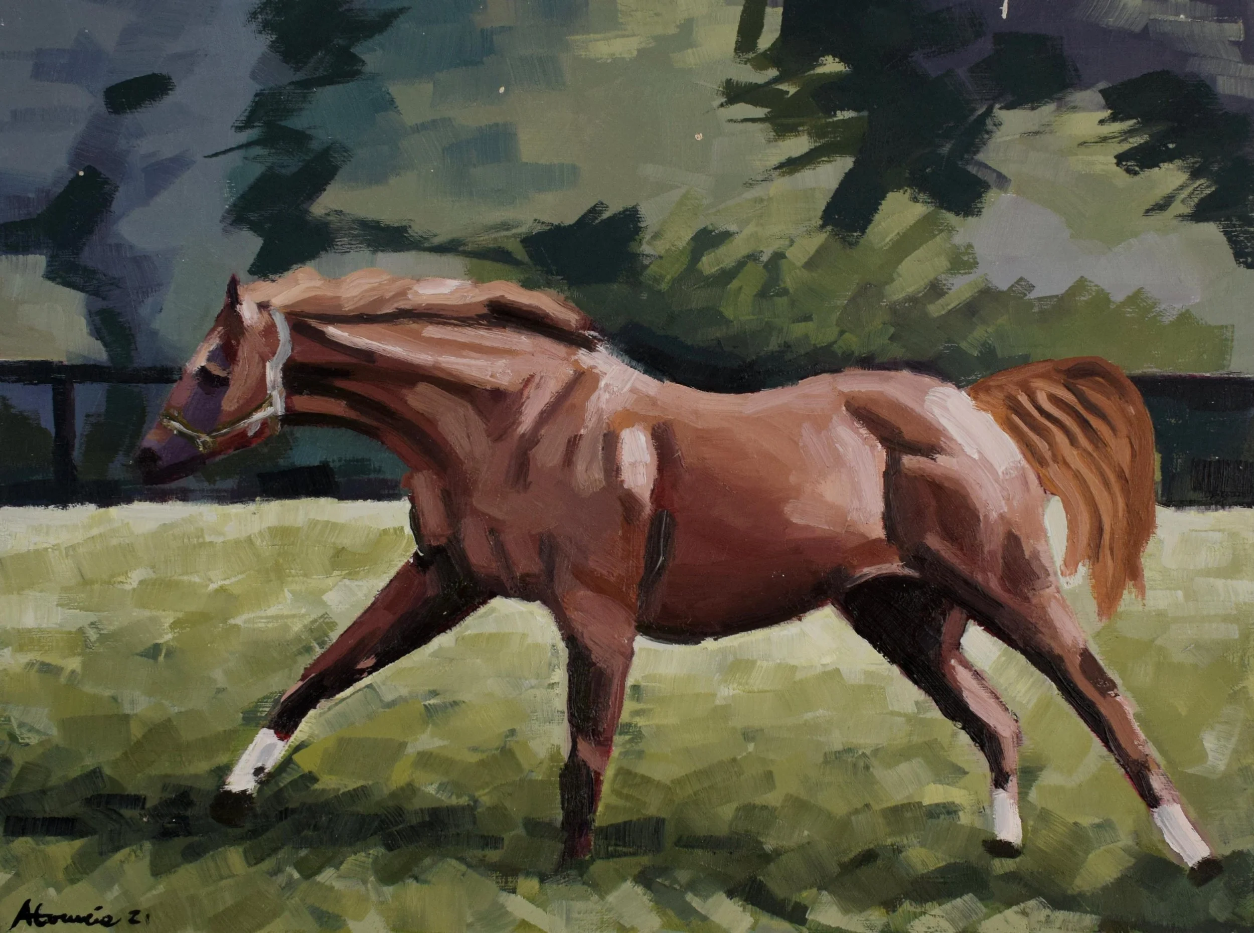 Horse / Oil on Wood / 40 x 30 cm / 2021