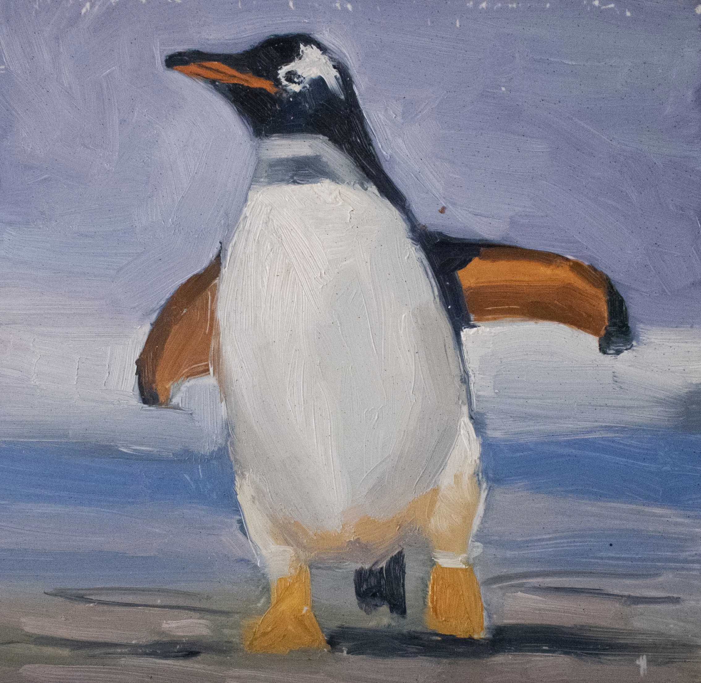 Penguin / Oil on tile / 20 x 20 cm / 2021