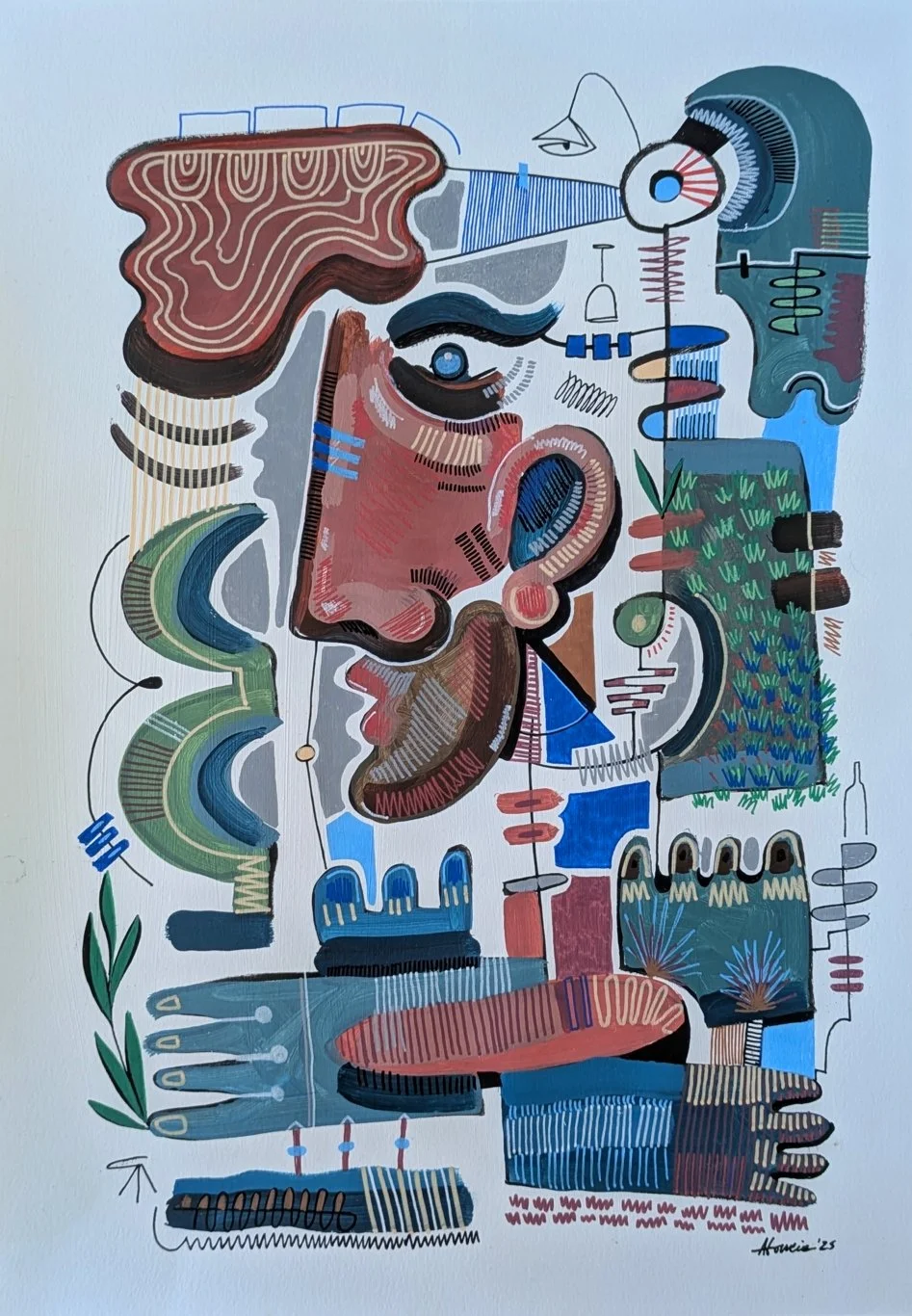 Portrait of an Unknown / Acrylic on Paper / 42 x 29.7 cm / 2026