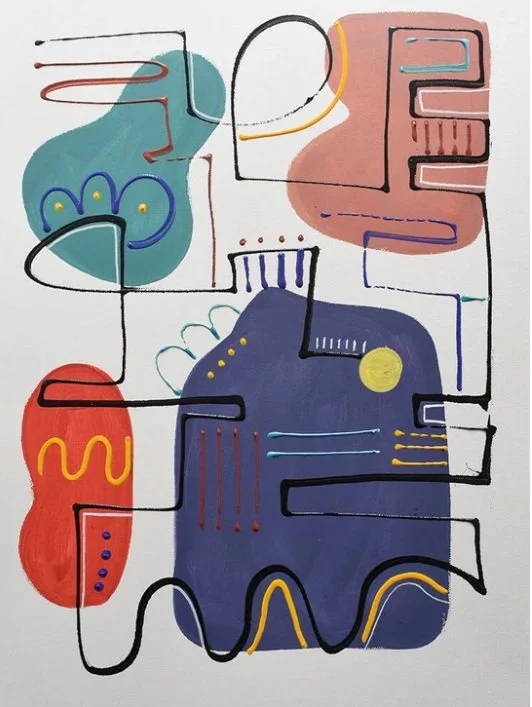 Painting nº1, Connected dots collection / Acrylic on paper / 40 x 30 cm / 2023 / SOLD