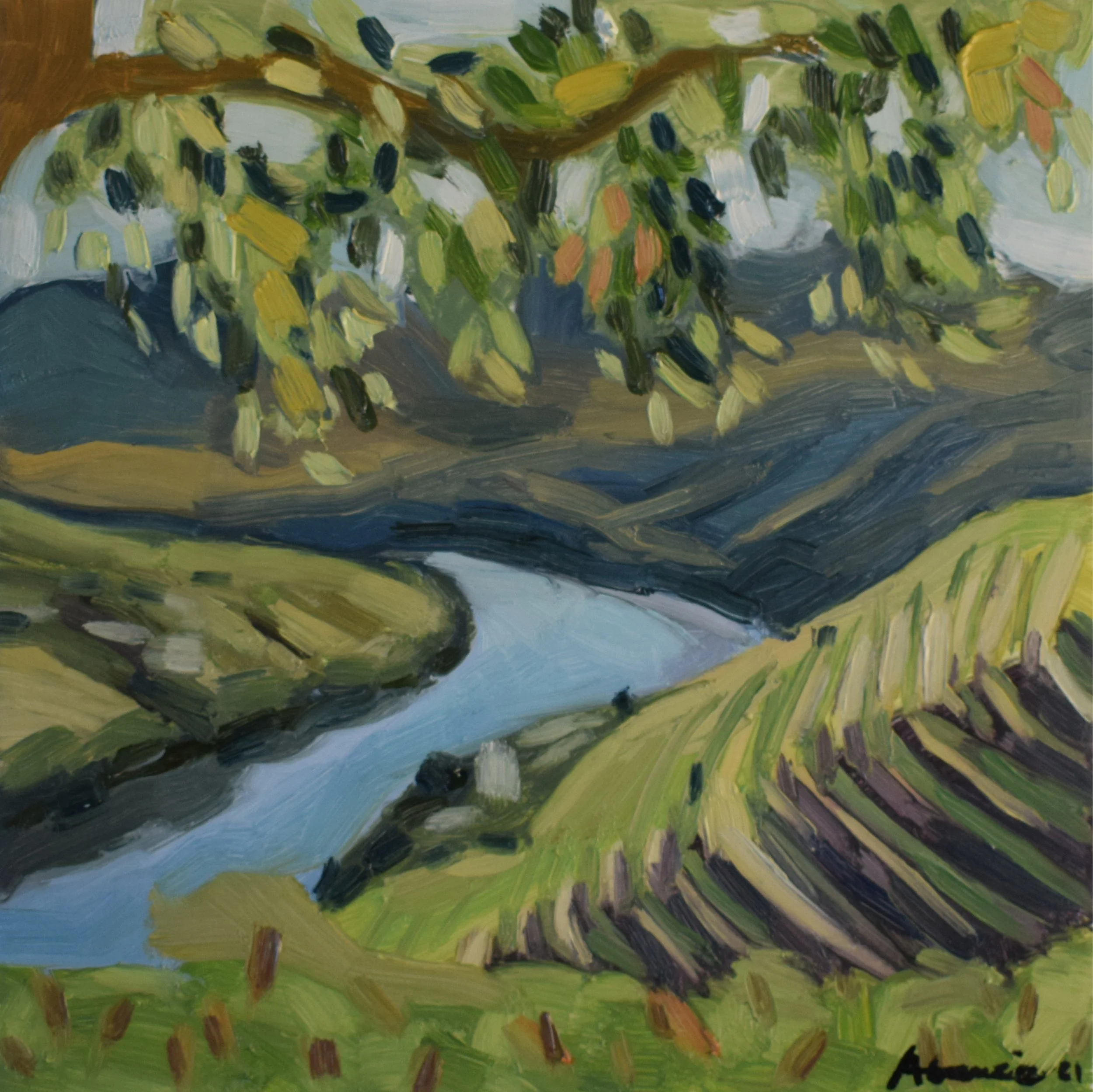 Douro / Oil on tile / 20 x 20 cm / 2021