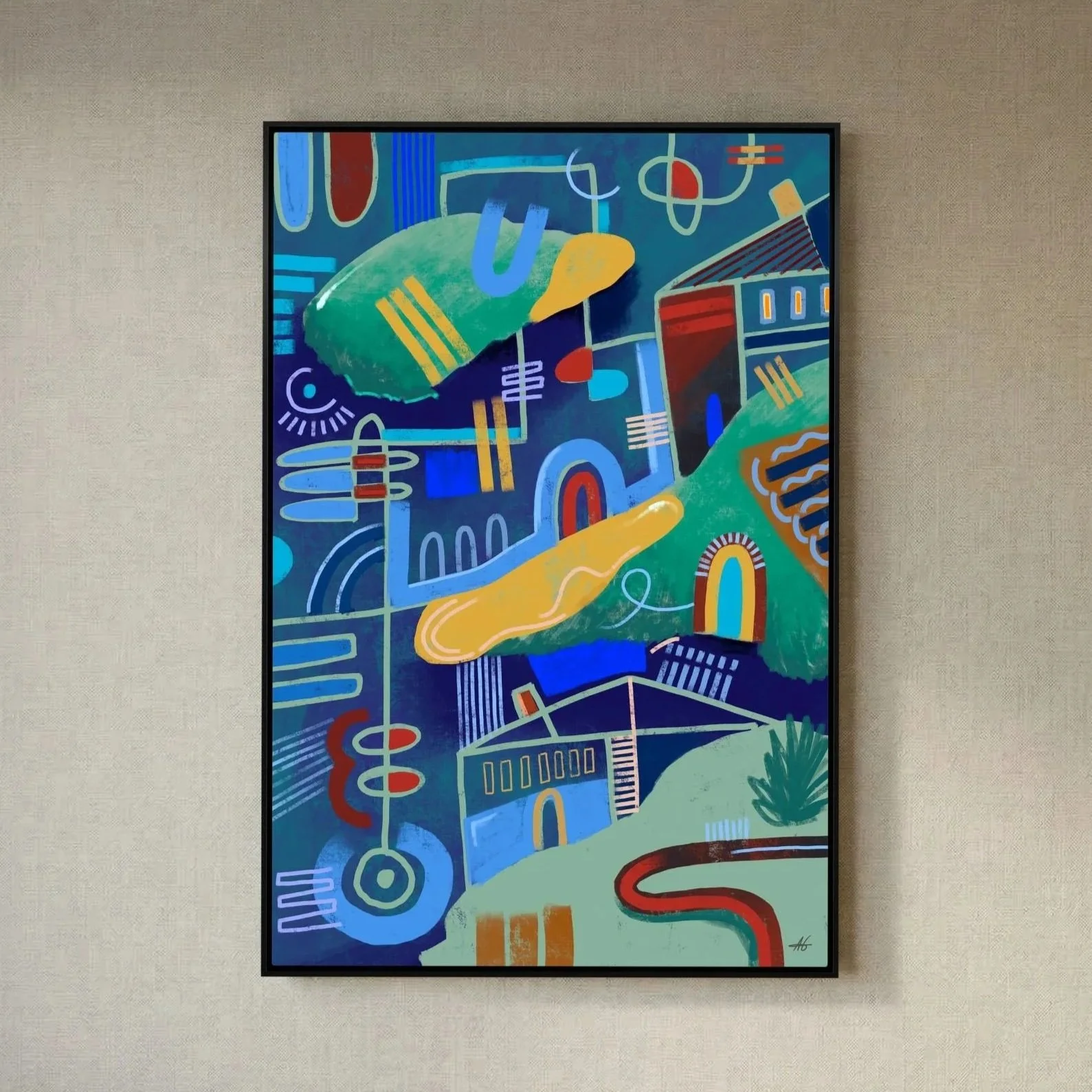 Blue Hill Town - Art Print