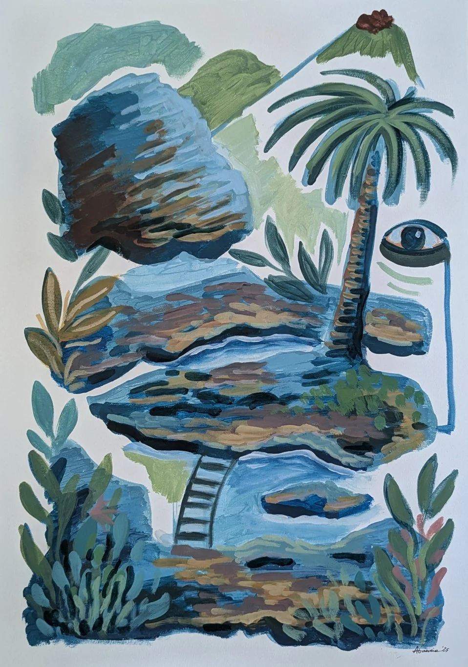 Islands / Acrylic on Paper / 60 x 42 cm / 2025