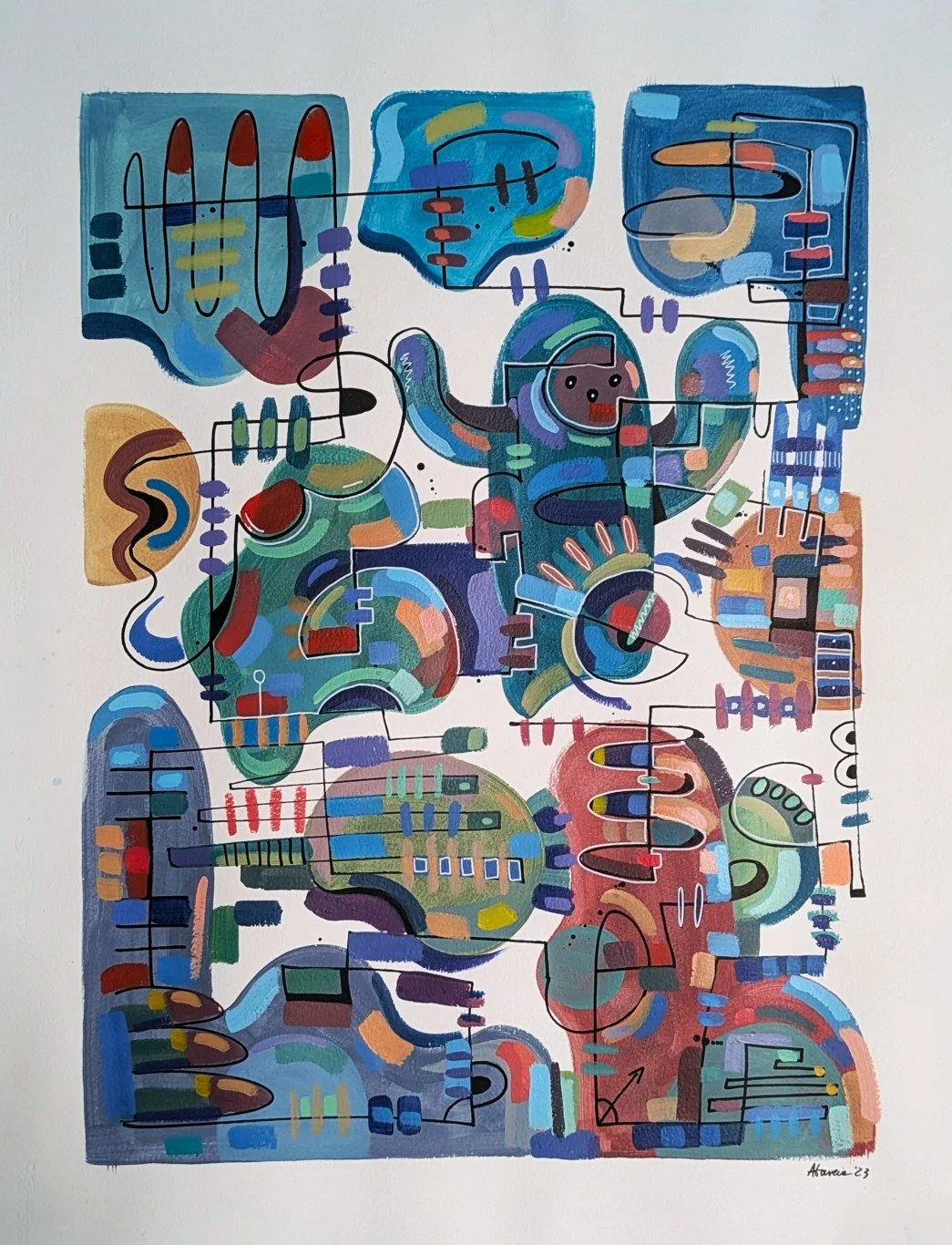 Cactus / Acrylic on Paper / 65 x 50 cm / 2023