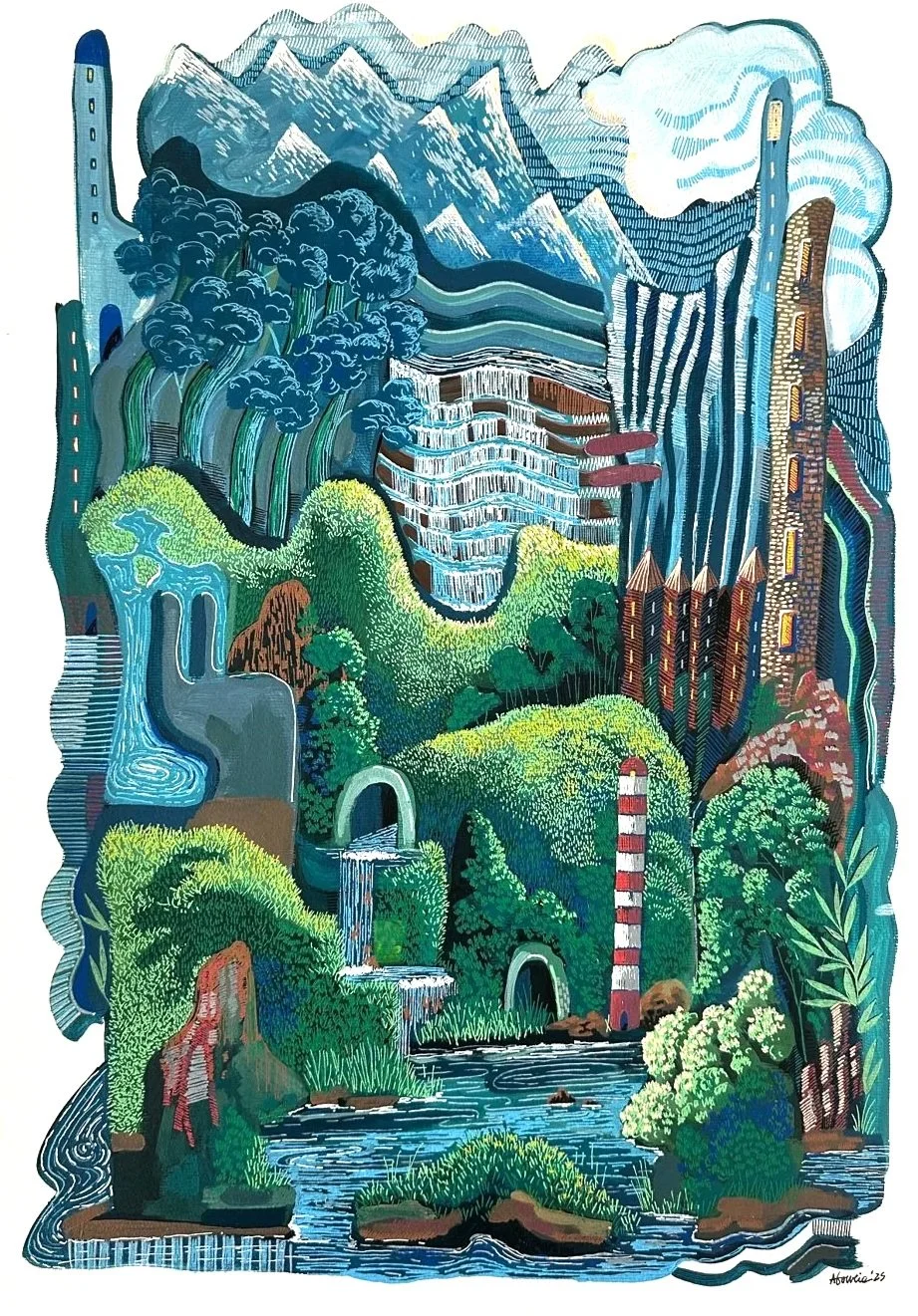 Oasis /  Mix Tecnhique on paper/ 59.4 x 42 cm / 2026 / SOLD