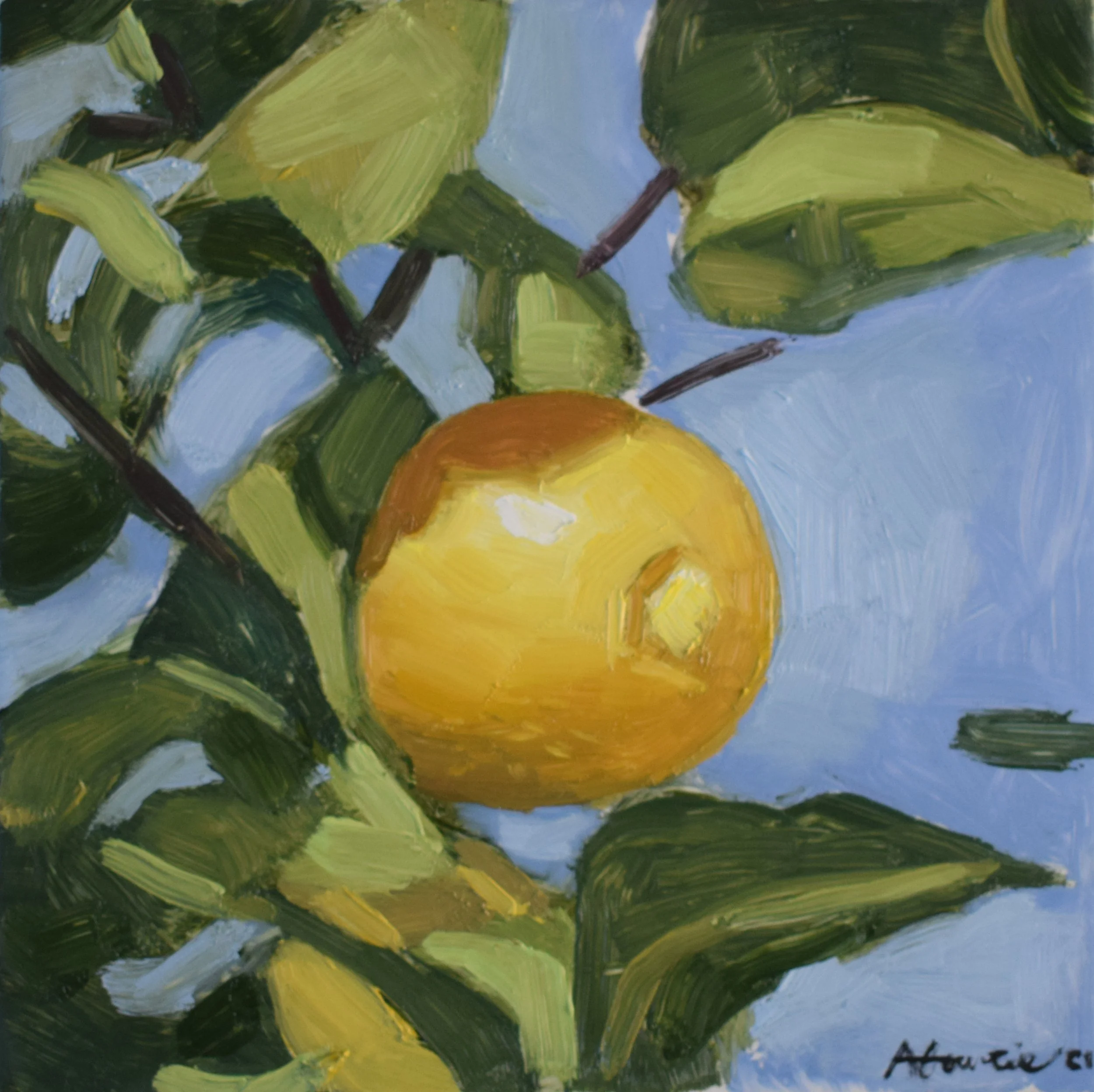 Lemon / Oil on tile / 20 x 20 cm / 2021