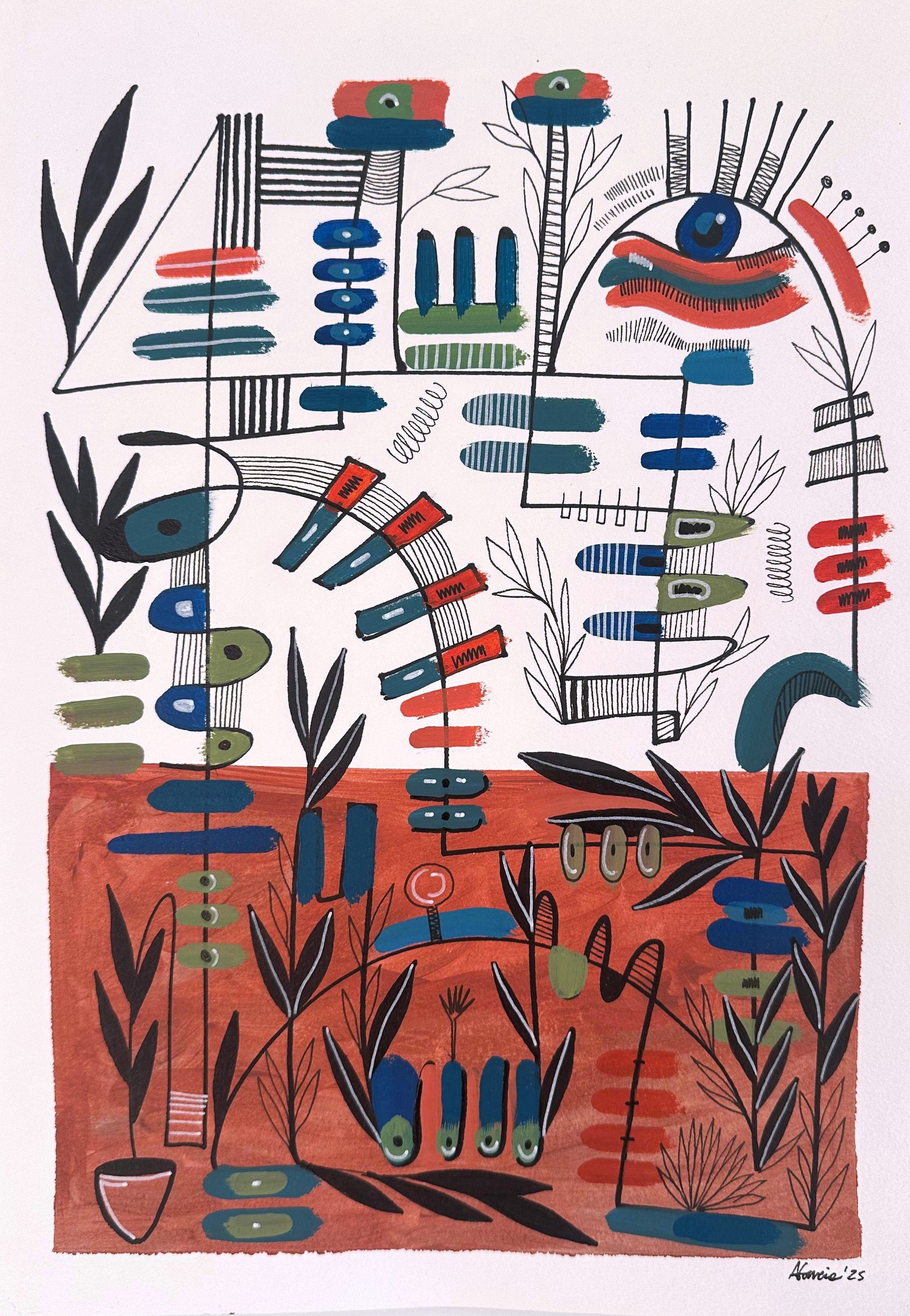 The Garden / Acrylic on paper / 42 x  29.7 cm / 2025