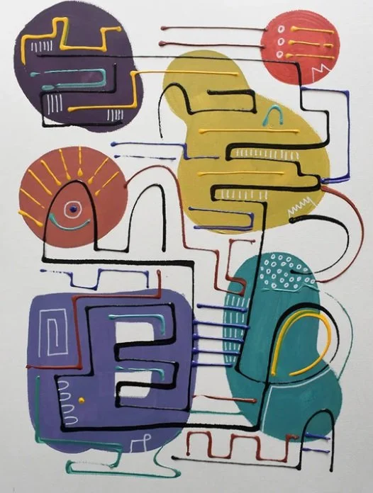 Painting nº3, Connected dots collection / Acrylic on paper / 40 x 30 cm / 2023 / SOLD