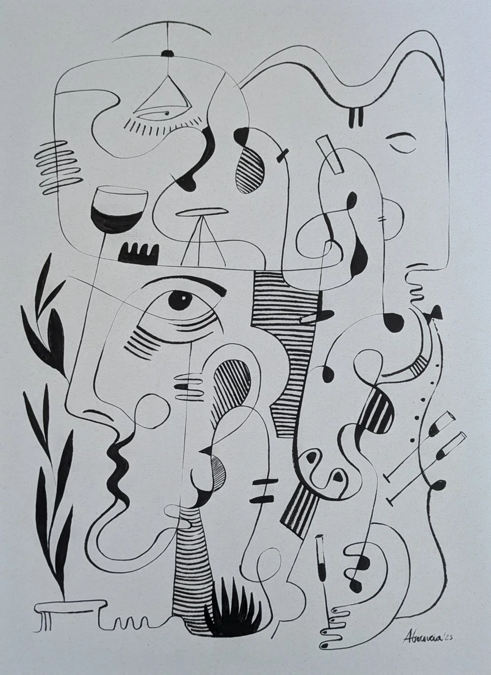 Chemistry II / Indian Ink on paper /
42 x 29.7 cm / 2025
