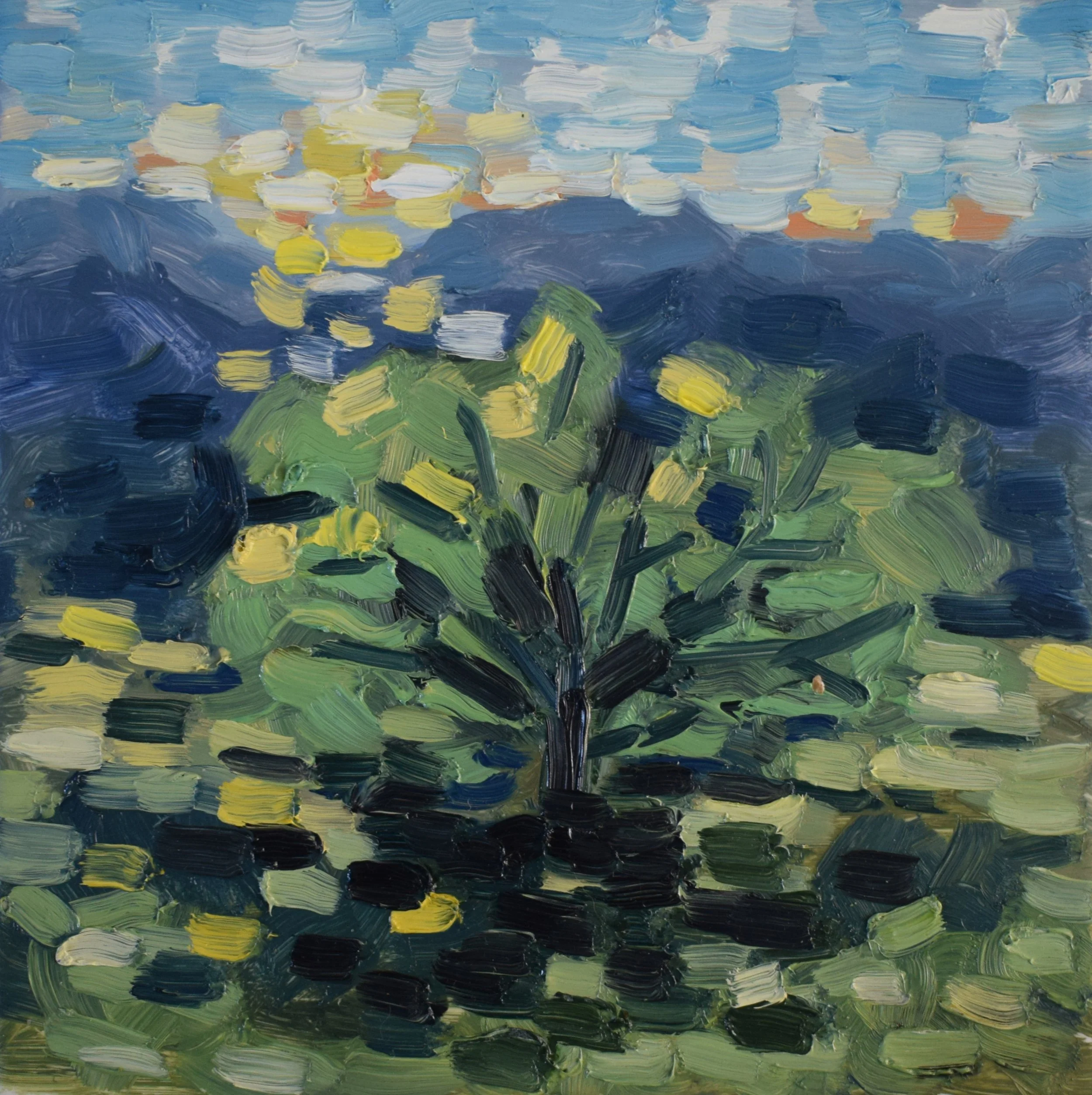 Tree / Oil on tile / 20 x 20 cm / 2021