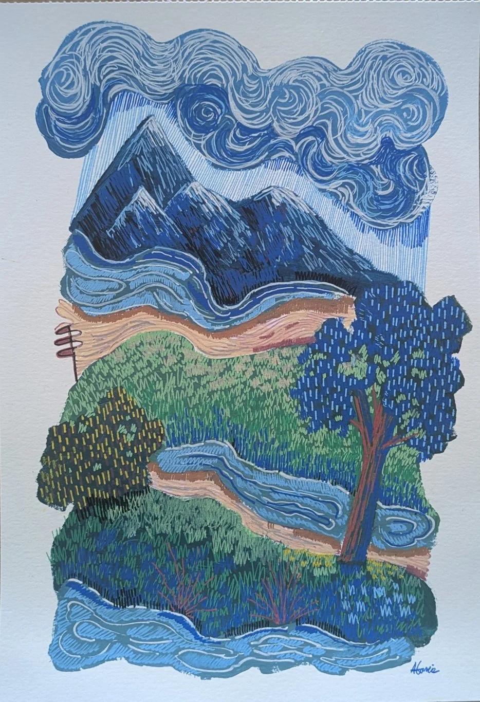 A Small Adventure / Mix Tecnhique on paper/ 29.7 x 21 cm / 2025