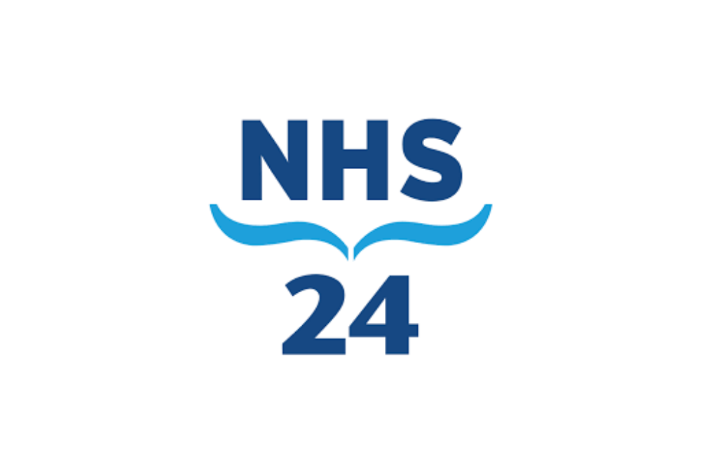 NHS logo with the number 24 beneath it.