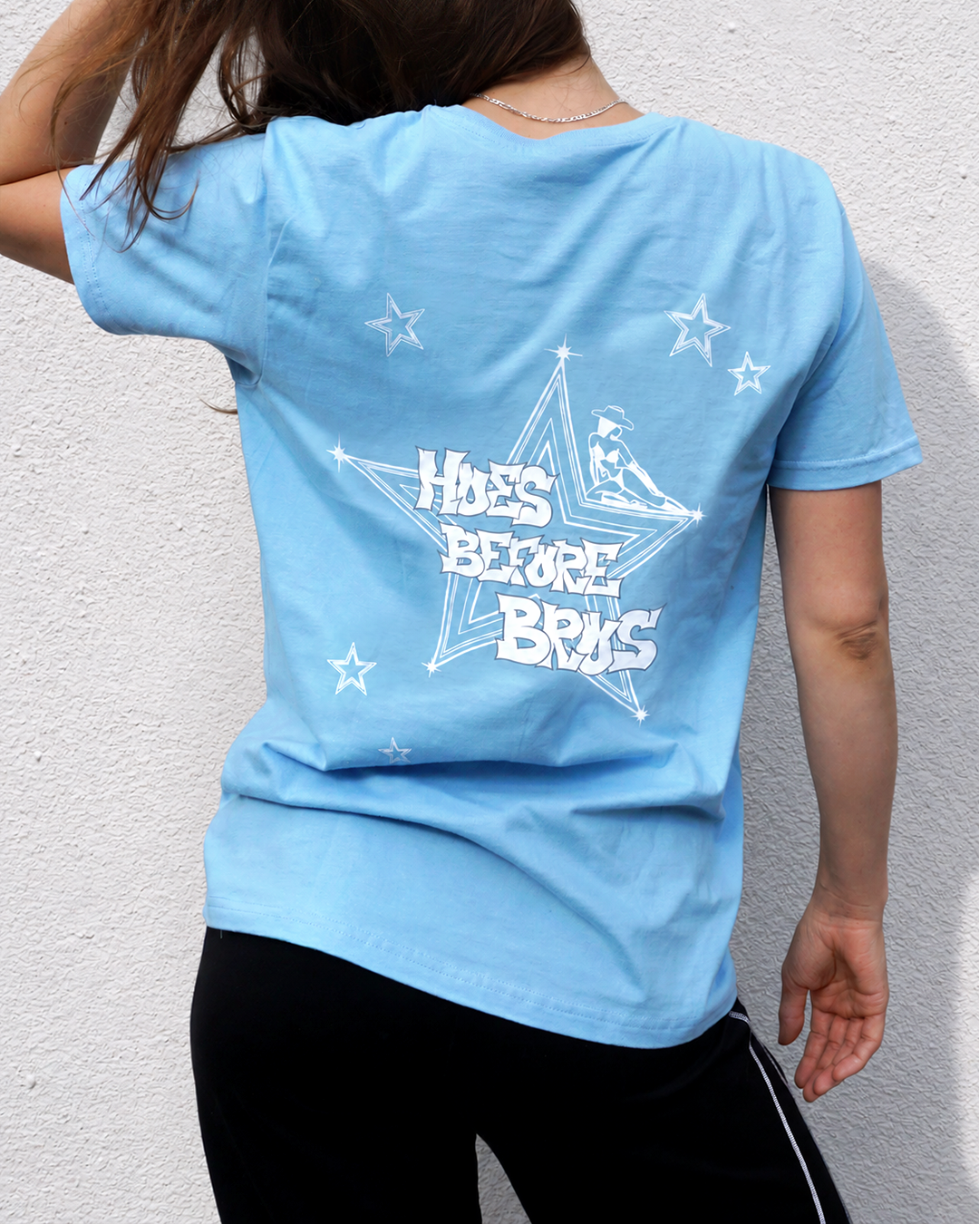 HOES BEFORE BROS T-SHIRT BABYBLUE